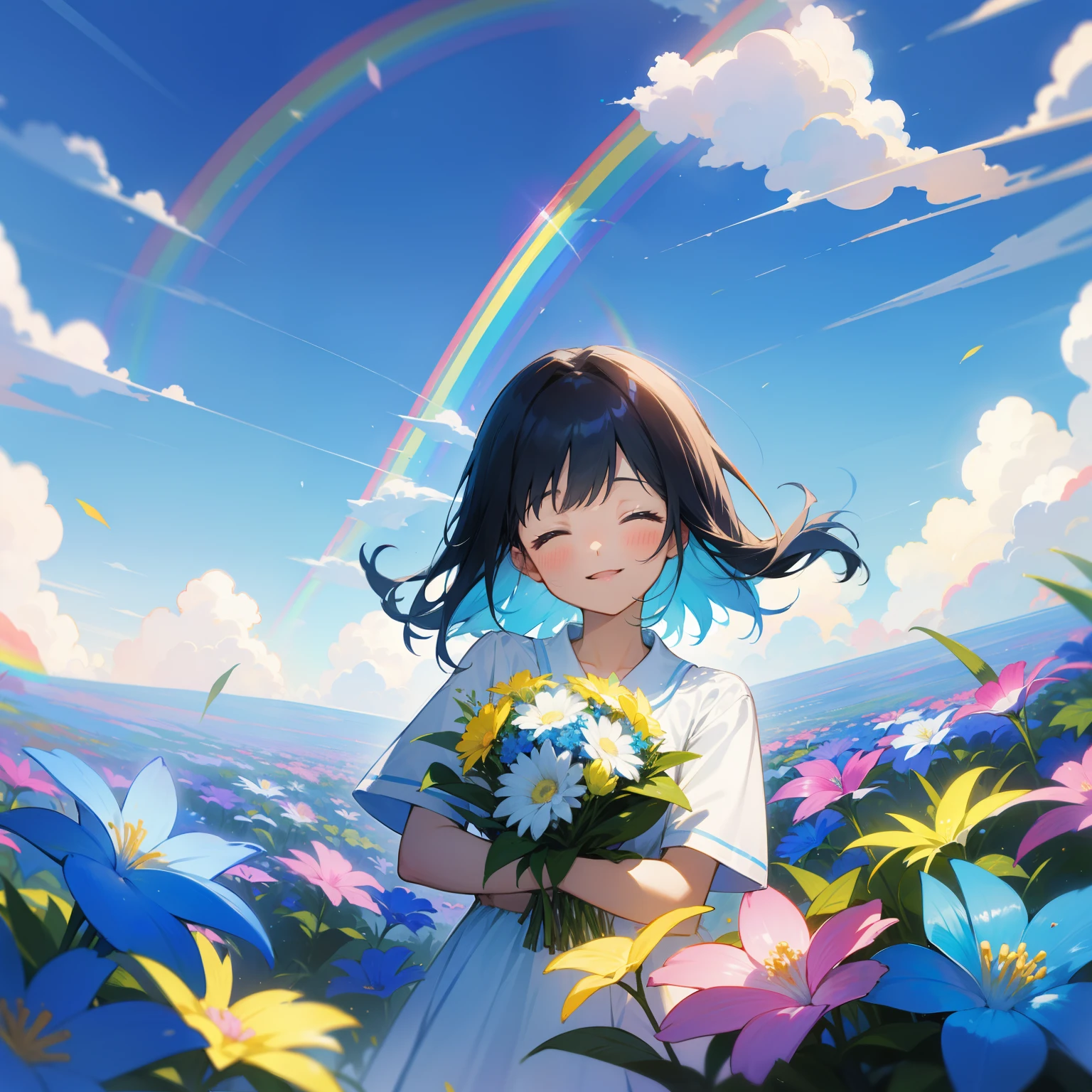 Bright morning、Blue sky、Over the Rainbow、Colorful memories、Sparkling life。In a dream、New beginnings、flower bouquet、Blue and yellow world、
