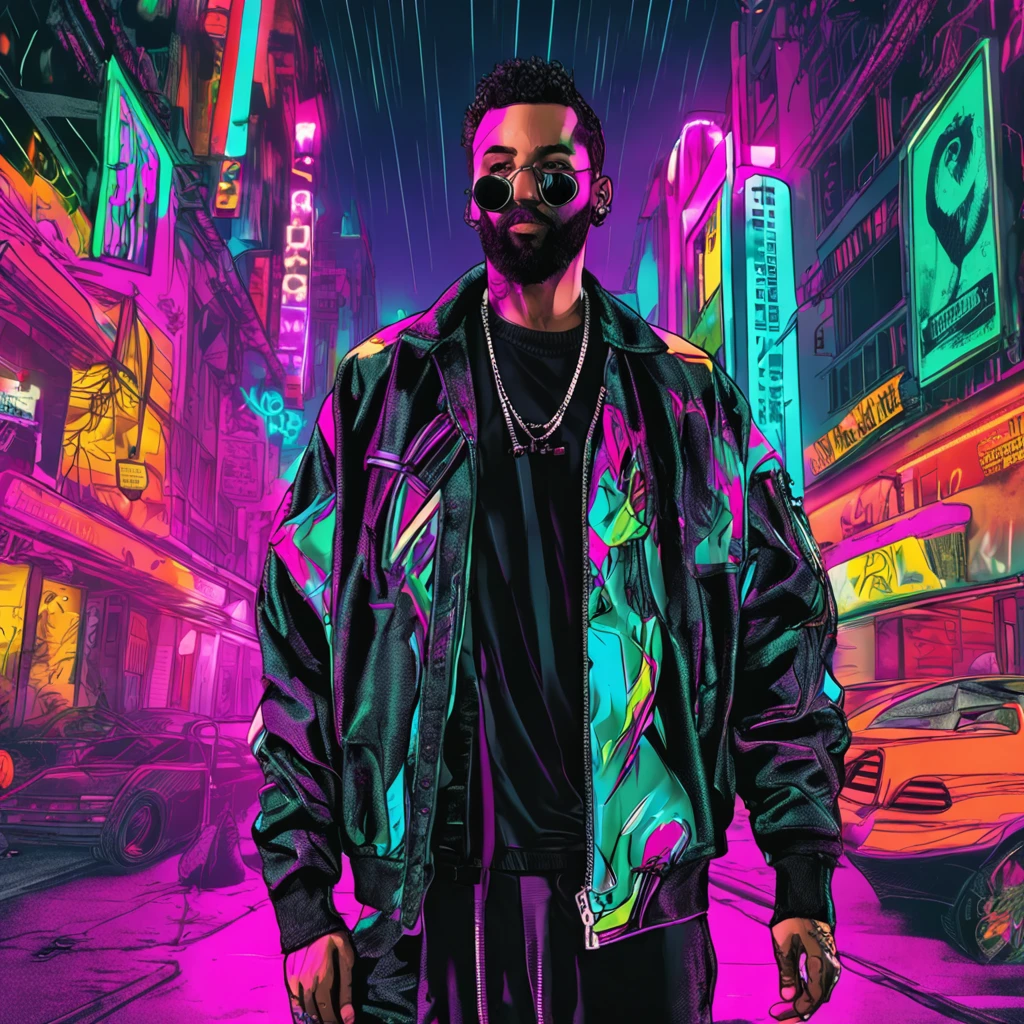 ((melhor qualidade)), ((obra-prima)), ((realista)) and ultra-detailed photograph of a 1nerd man with gothic and neon colors. Ela tem ((cabelo turquesa)), usa uma jaqueta techwear e exala uma vibe ((Beautiful and Aesthetic)), sexy, Peitos Inferiores, hot