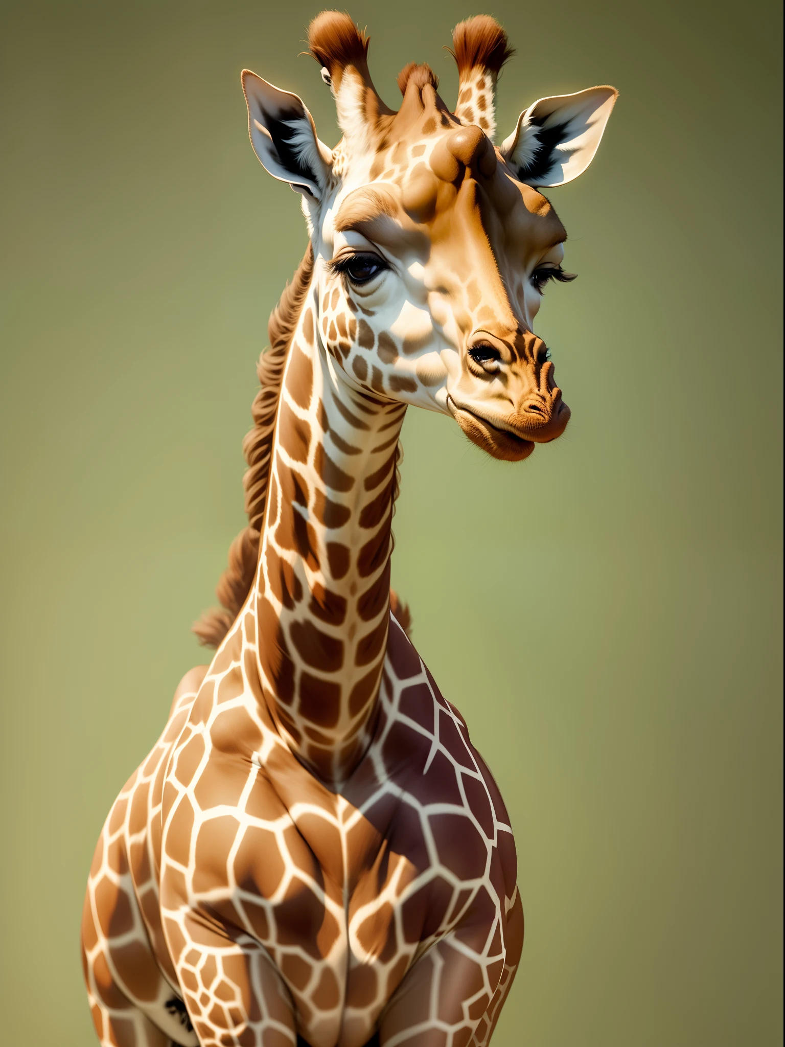 a famous giraffe giraffe who is a pop star (female), full body image