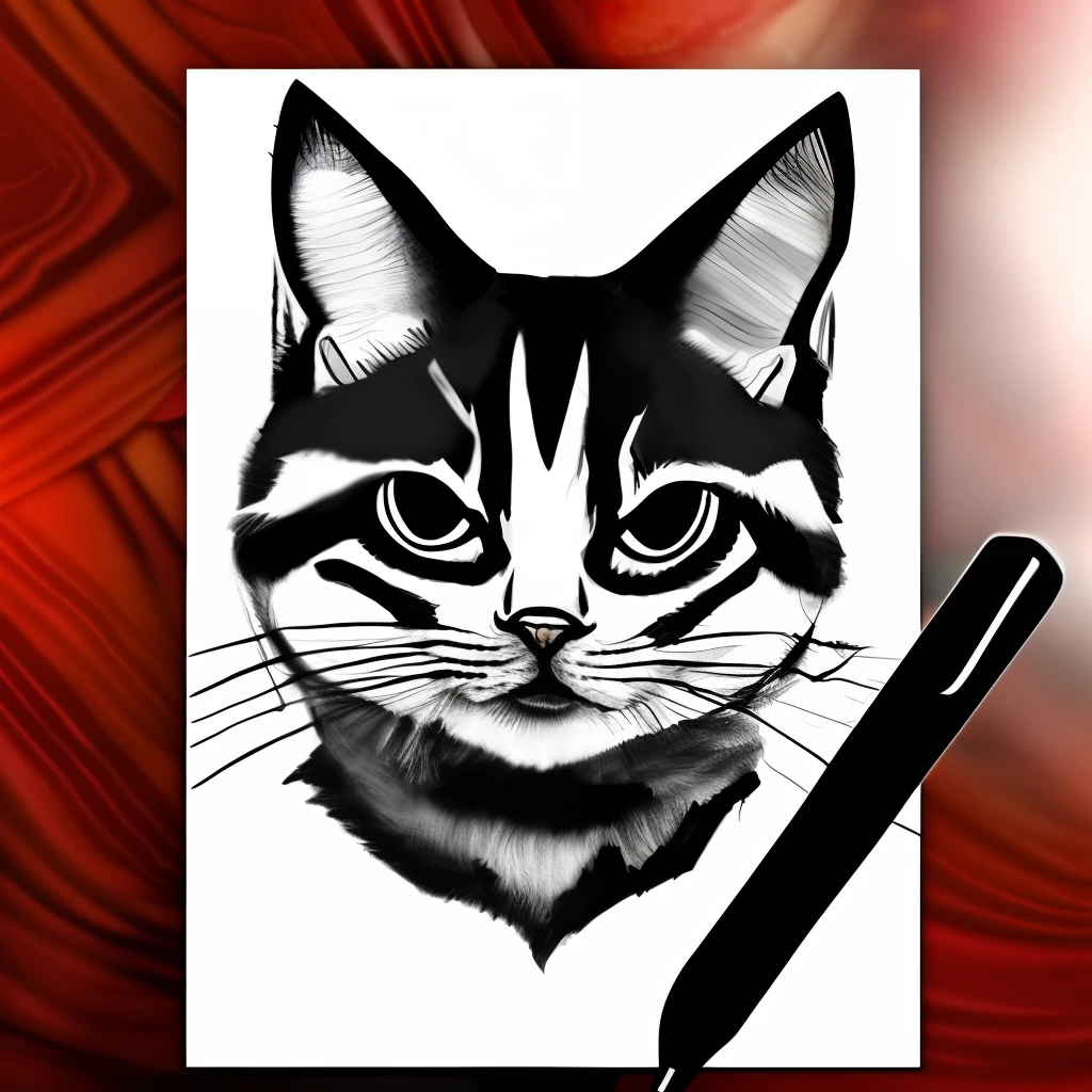 Crie um desenho para uma tatuagem de um gato na casquinha de sorvete