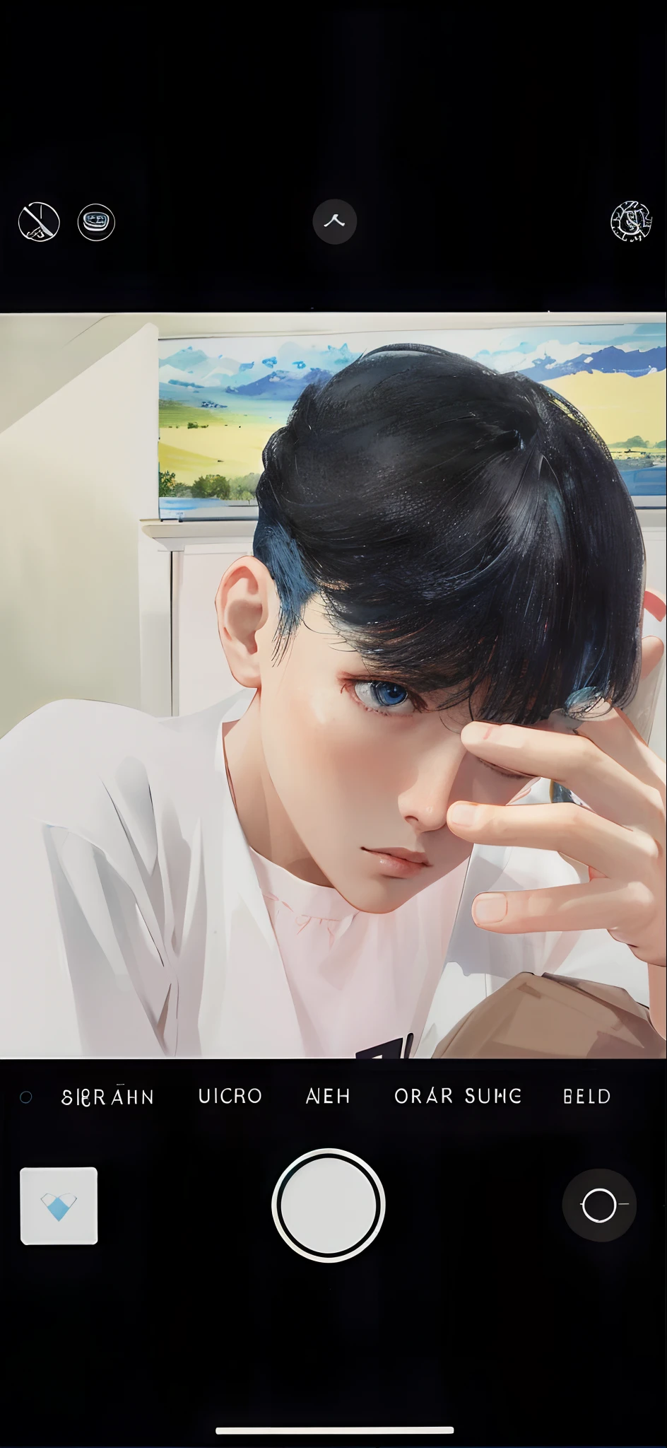 Ultra-high definition 2D art, close-up (1 woman), light blue hair, 2D animation style, soft and delicate depiction, attention also on her full-body tattoos (full-body art), landscape mode, masterpieces by Guweiz and James Jean, tattoo expert designs by CGSCOSITY, etc. A beautiful blue-haired girl who became a hot topic at the trend art station of Japan.