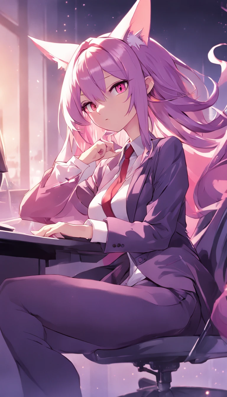 espeon, HD, big breasts, giant breasts, office, sitting in an office chair, detailed light, dynamic angle, dynamic light, detailed face, beautiful background, detailed hands, full body, businessman clothes, businesswoman, fancy clothes, two ears, espeon, office clothes, serious face, Serious, desk, office, glasses, nsfw, nipples, vagina, spread legs, porn