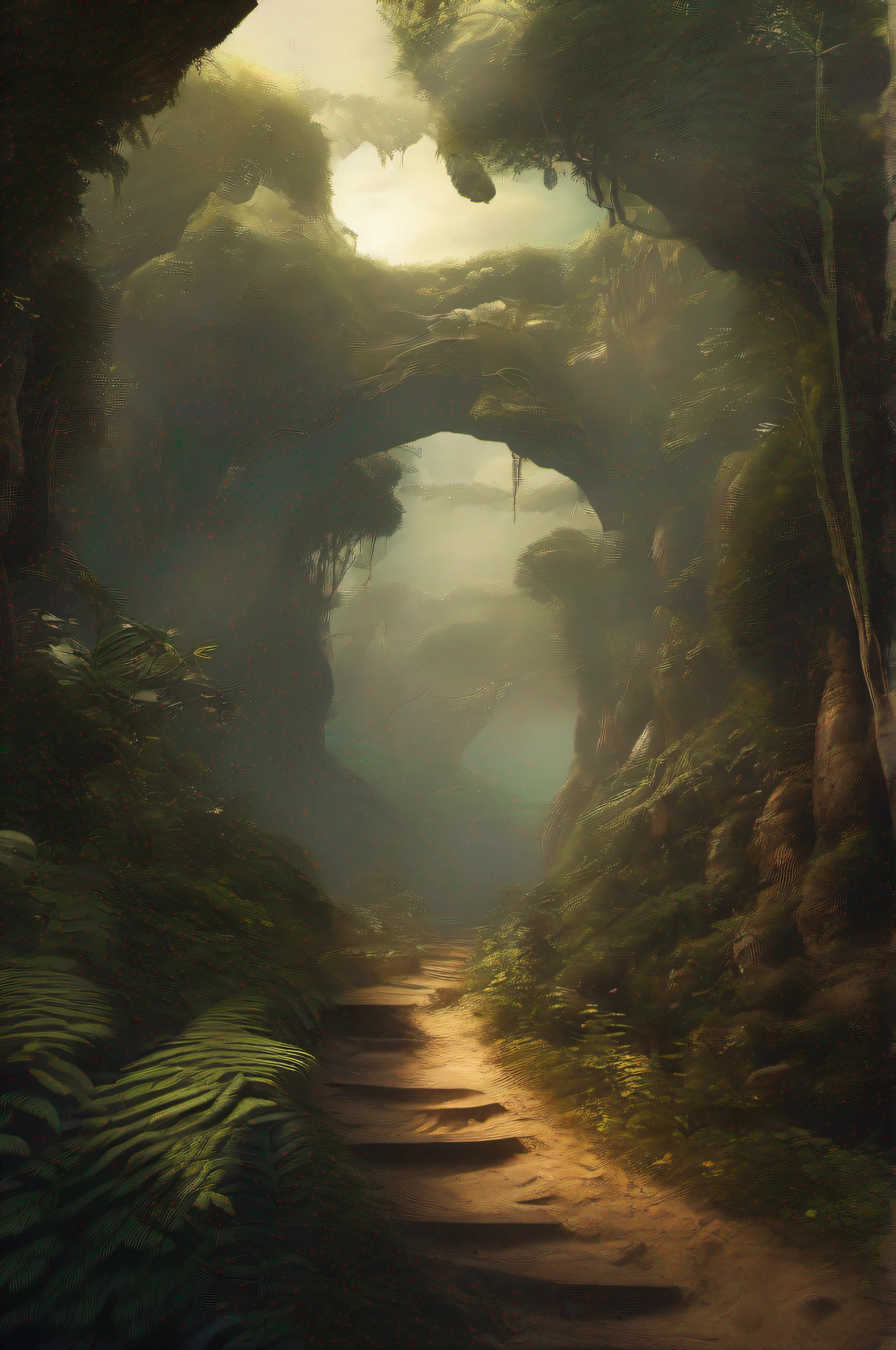 obra prima, melhor qualidade, alta qualidade, 8k extremamente detalhado da unidade CG, uma cena sombria da entrada de uma caverna de fantasia, brazi, vento, floresta densa, assustador, escuro, passagem estreira