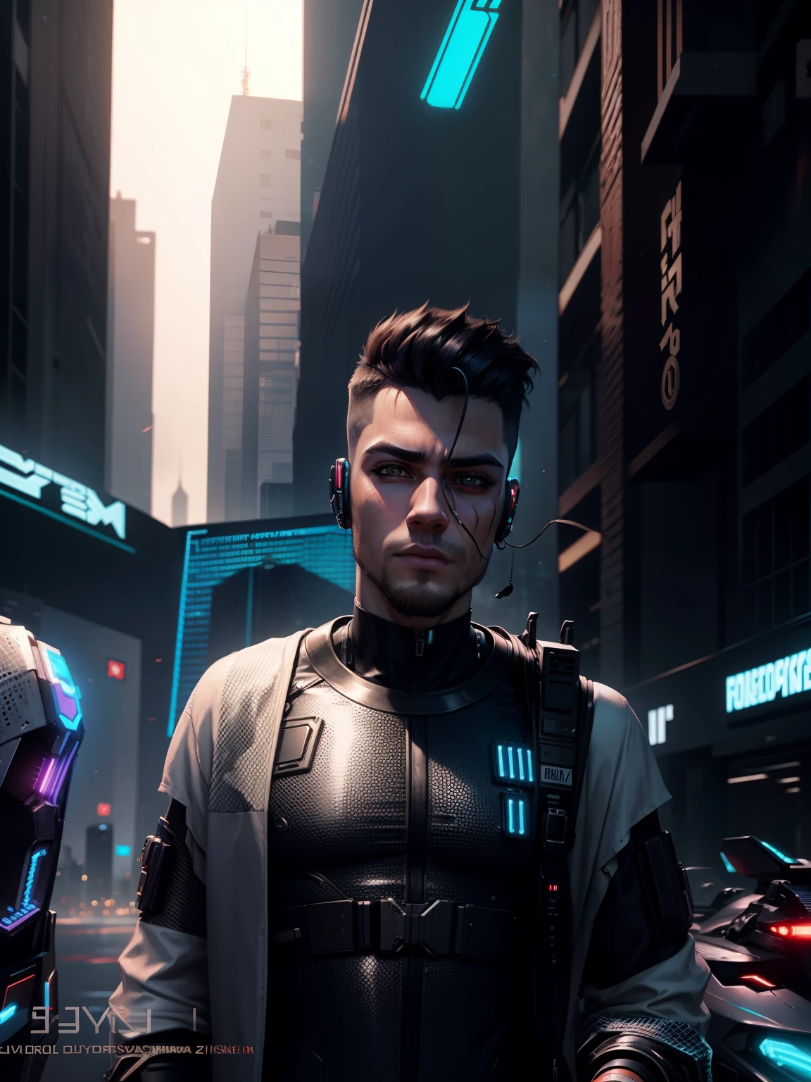 Change background cyberpunk handsome boy, realistic face, 8k, ultra realistic,
