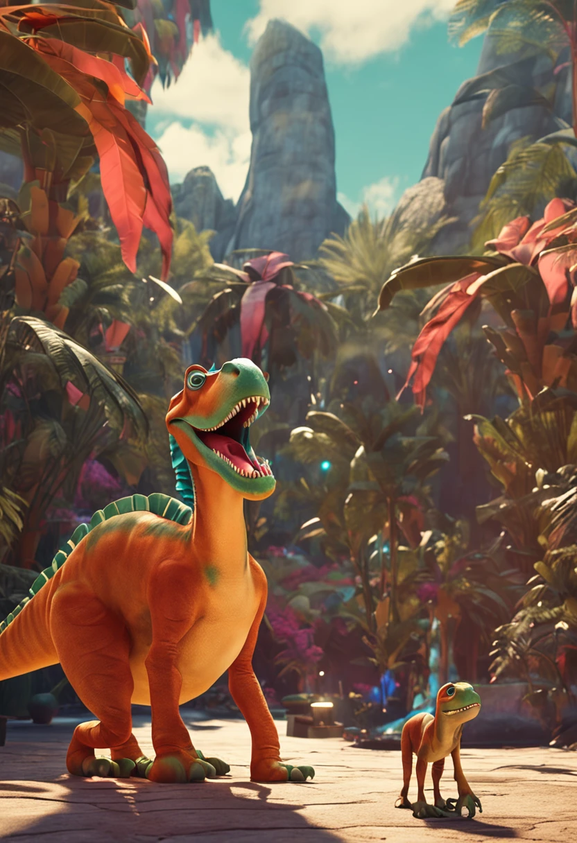 pessoa andando em um dinossauro