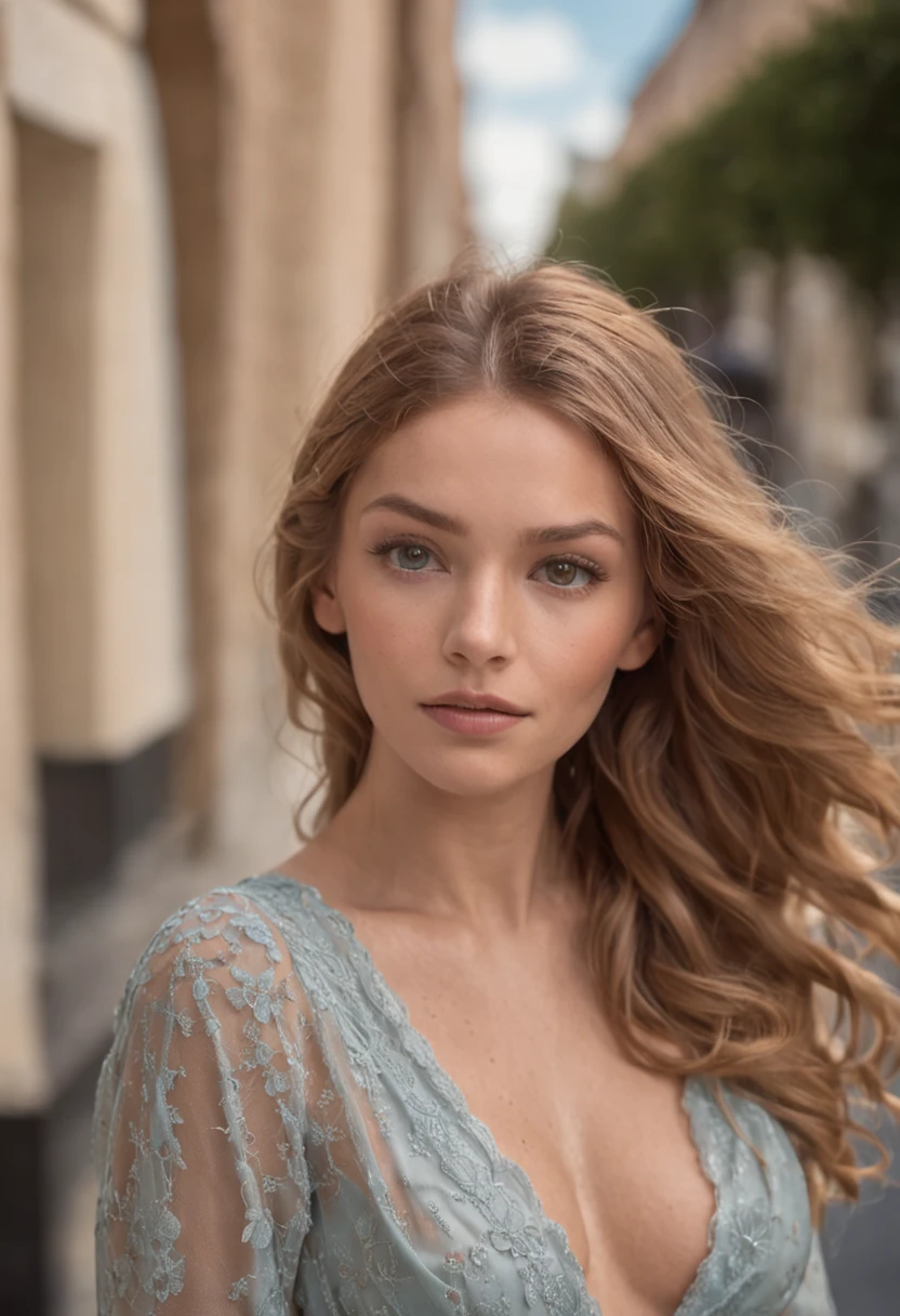 Mujer sexy, 20 year, delgado, atletic, Piel bronceada brillante, pechos enormes, Cintura delgada, cabello rubio rizaDo, realista, Cinematographer, real, natural, en un centro comercial