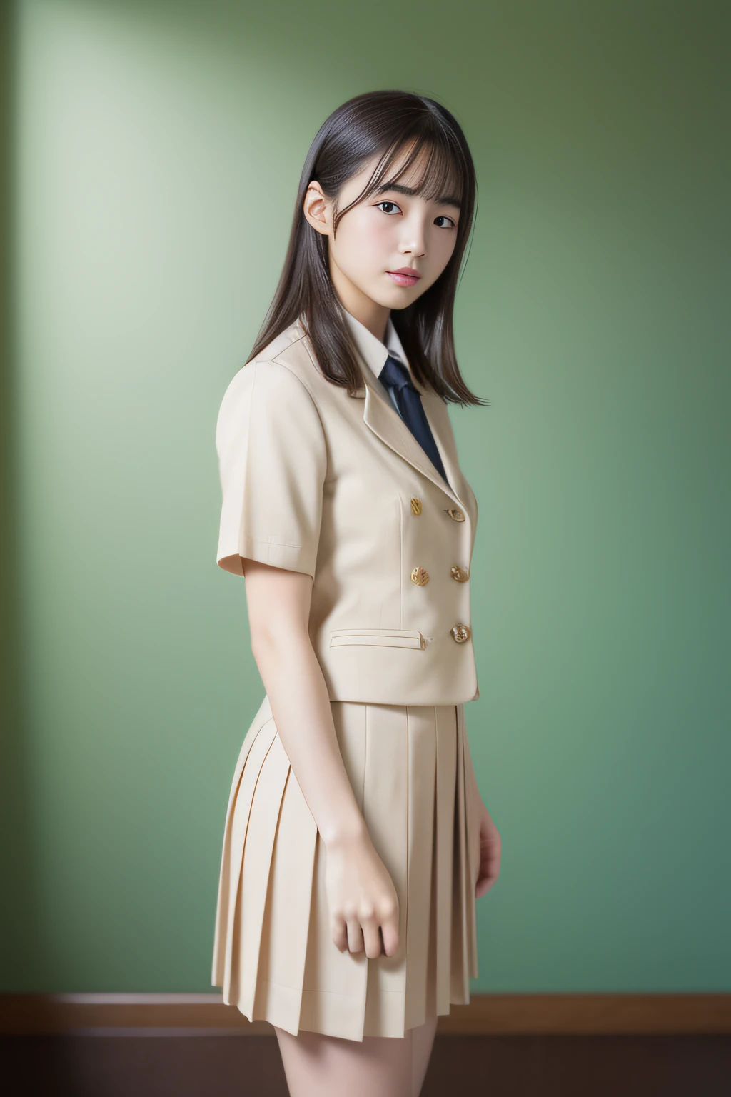 (great masterpiece、high-level image quality、hightquality),Young、A Japanese Lady、JK Uniform、real face、gravure、unclear、Sense of cleanliness、Beautiful skin、Beautiful limbs、Model body type、