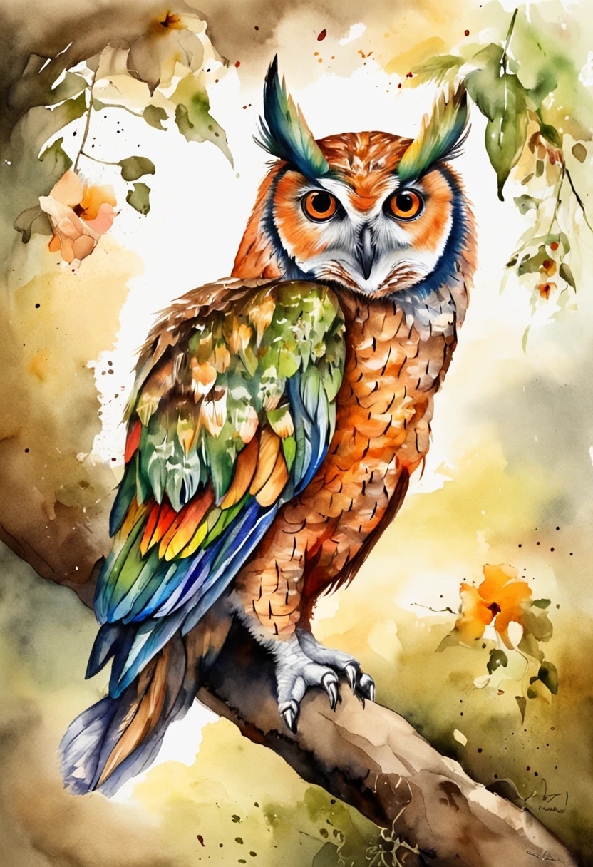 desenho de um animal coruja-buraquira, 8k, ::n don't want image error, nem de ter mais de duas asas, nem escrita, nem assinatura.