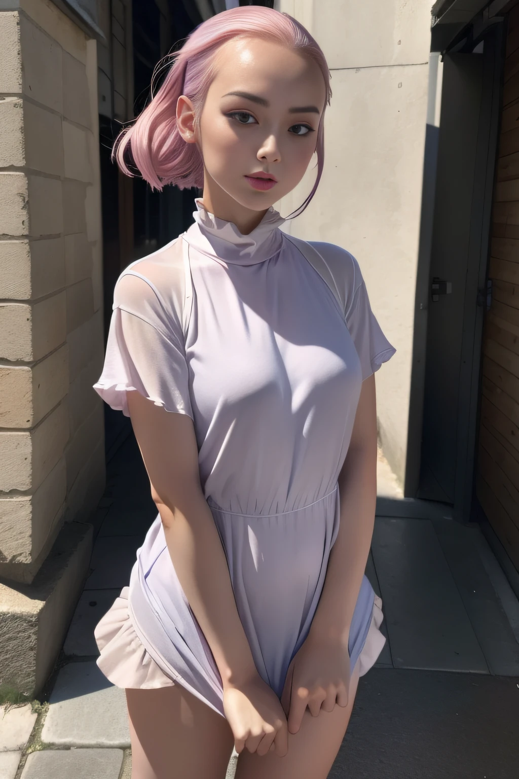8K, Top Quality, Real Images, Intricate Details, Ultra Detail, Ultra High Resolution, Masterpiece, full body, naked, (((undershirt))), ), ((small and beautiful hard nipple)), feminine and sexy posture, (((nipslip))), (((nippleslip))), (((various outfits))), (((various dresses))), (((platinum hair))), (((fit body figure))), (((fit body))), (((slim face))), (Neon, On street:1.1),), sky blue hair, small lips, long hair, half-open strawberry lips, erect nipple, Top quality, realistic, photorealistic, (complex details: 1.2), (delicate details), (cinematic light), clear lines, sharp focus, realistic face, detailed face, detailed breast, big ass, large ass, big ass, Beautiful girl with accentuated slender abs: 1.4, Six Pack Abs: 1.4, Bust Botox, Big, Perfect Body, detail leg, Unity 8K wallpaper, ultra high definition, (photorealistic: 1.4)