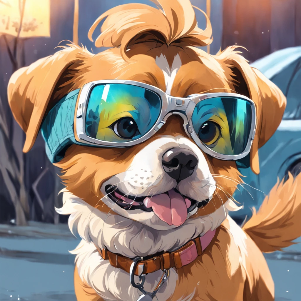 Dog of a single color: ((((canela)))), sin manchas blancas, con gafas de sol degradadas,Skateboarding,Trae un casco, pintado en acuarelas brillantes, Dibujo de animales, Pintura de acuarela vibrante, Pintura de perro lindo, Impresionantes obras de arte, Surrealismo con colores brillantes, Plethora of colors,rico en detalles, a pintura digital, asombroso, Arte digital foto animal, Arte colorido,Arte detallado de acuarela