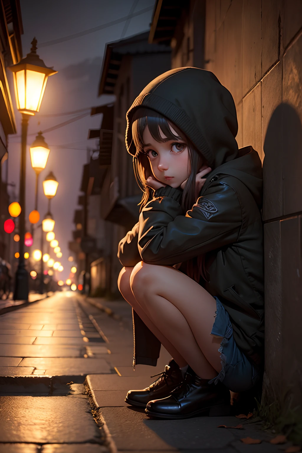 (the shy)（natta）A girl under a street lamp --auto