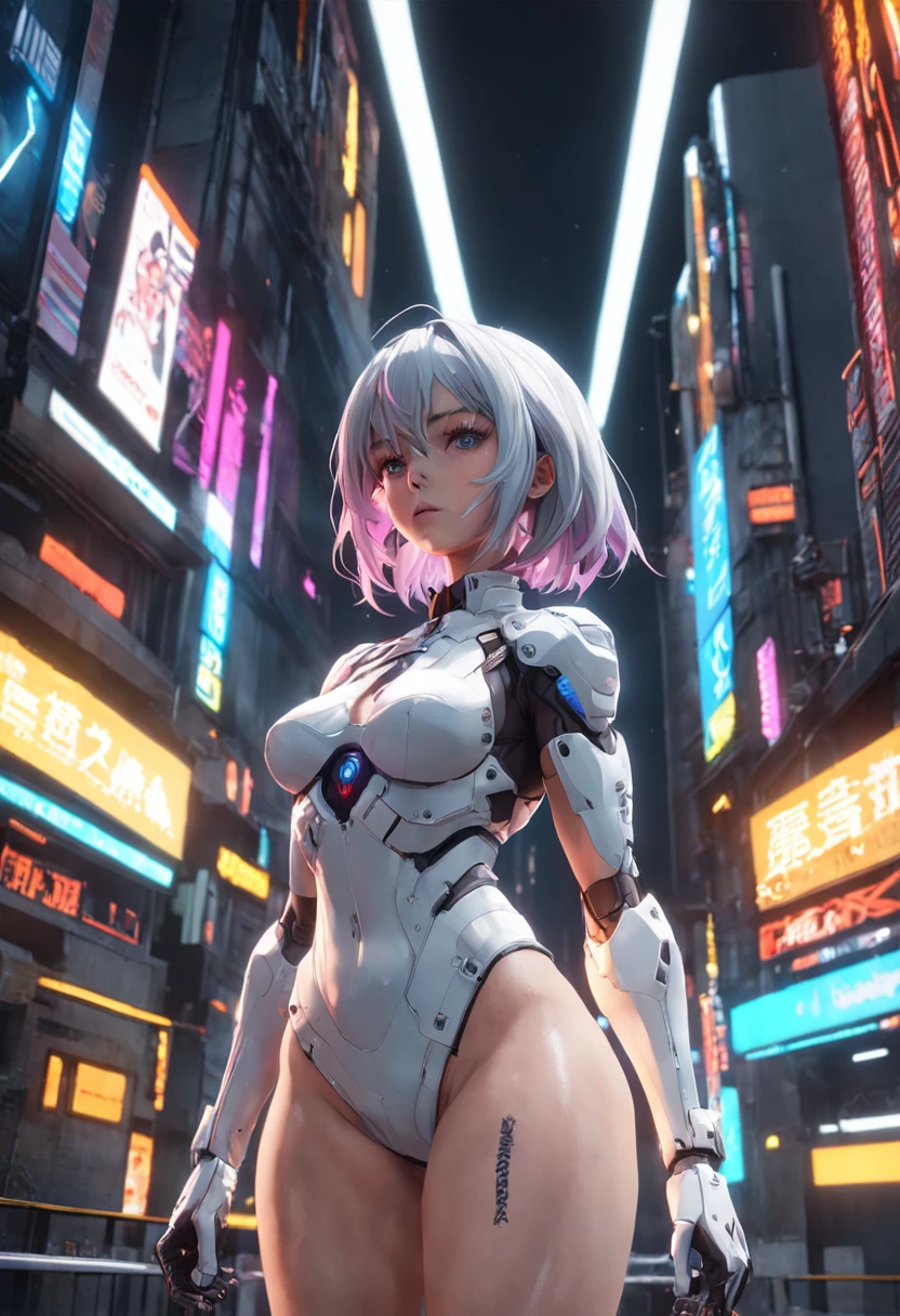 (melhor qualidade), ((master part), (detalhes: 1.4), ....3d, Mulher Cyberpunk Bonita, HDR (high dynamic range), ray tracing, NVIDIA RTX, super resolution, Unreal 5, Subsurface scattering, Texturas PBR, Post processing, anisotropic filtering, profundidade de campo, Maximum Acutance and Clarity, texturas multicamadas, Mapas de Albedo e Destaque, surface shading, Precise simulation of light-material interactions, perfectly proportions, octane rendering, Luz bicolor, grande abertura, ISO baixo, White balance, rule of thirds, 8K BRUTO, pernas longas, seios laterais expostos, exposto, delicado, Despejando bunda