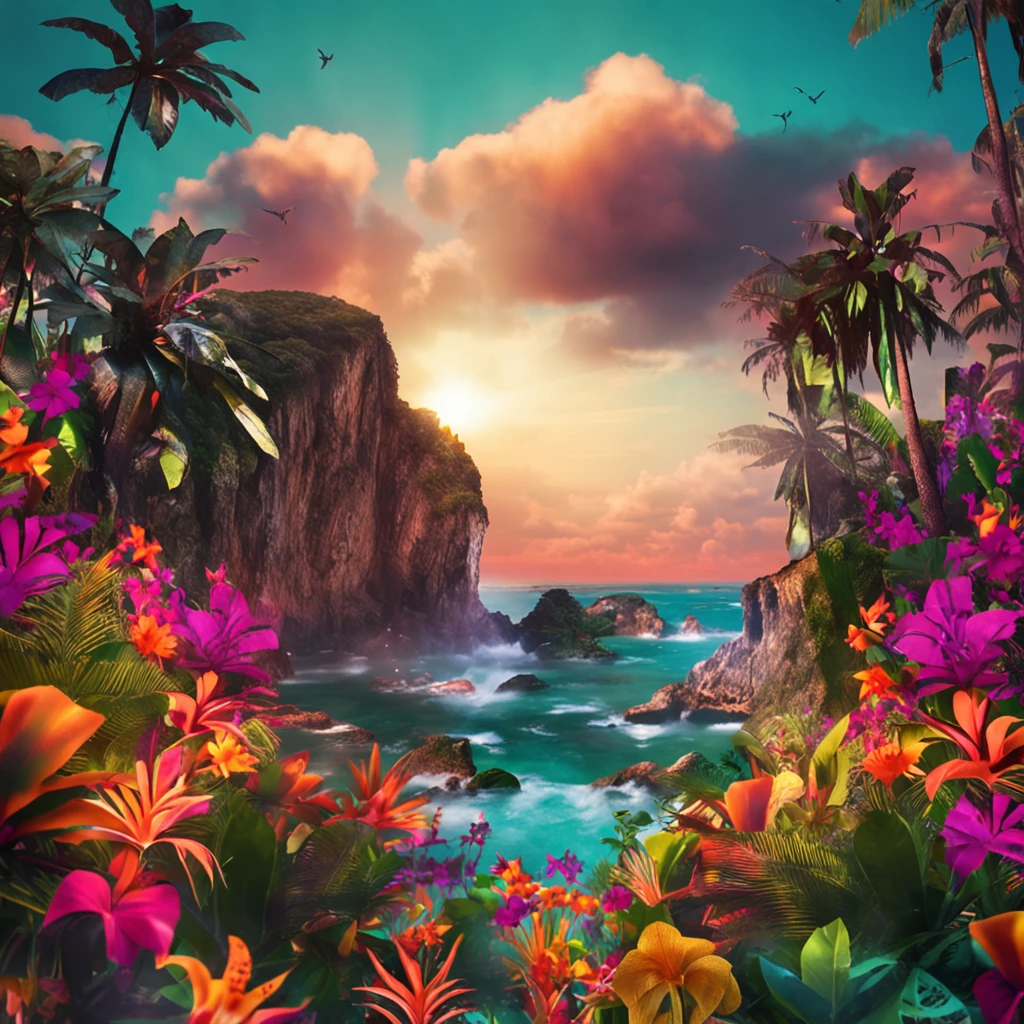 montanhas tropicais exoticas a luz do sol
