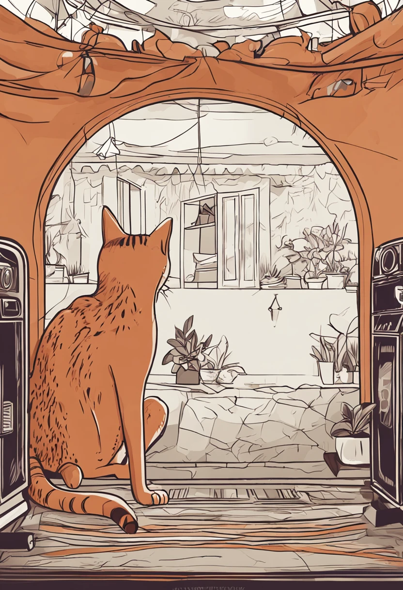 cao e gato desenhado em silhuetas