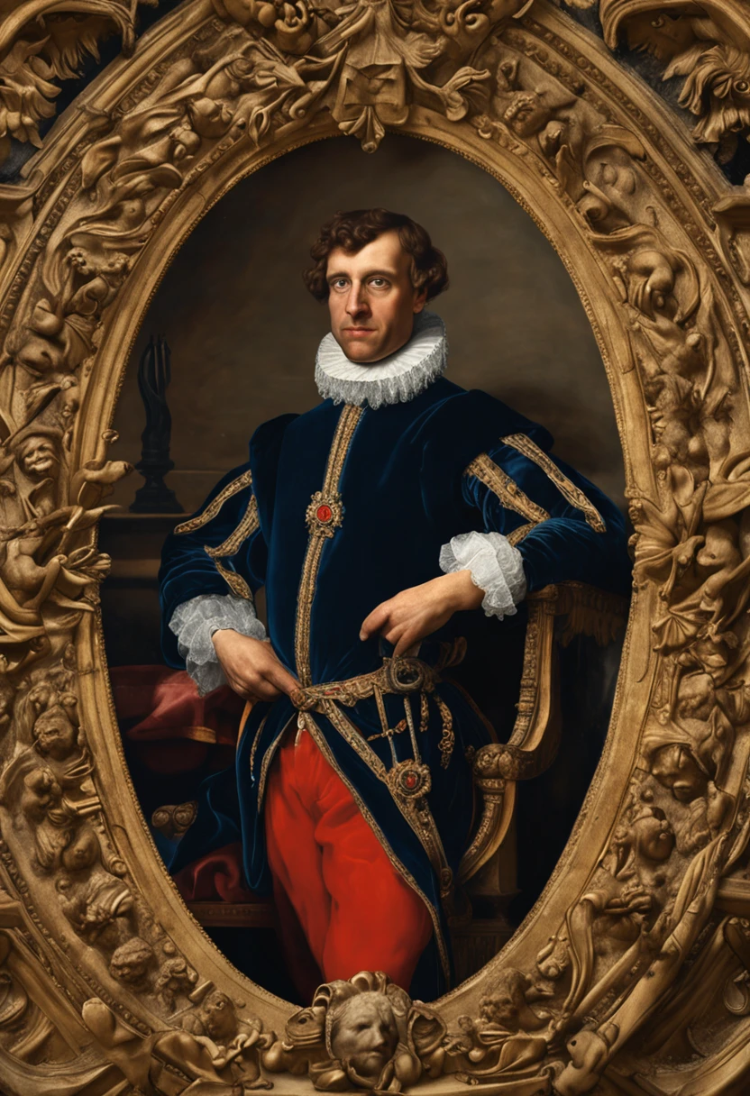 a classical painting from Renaissance of Emmanuel Macron