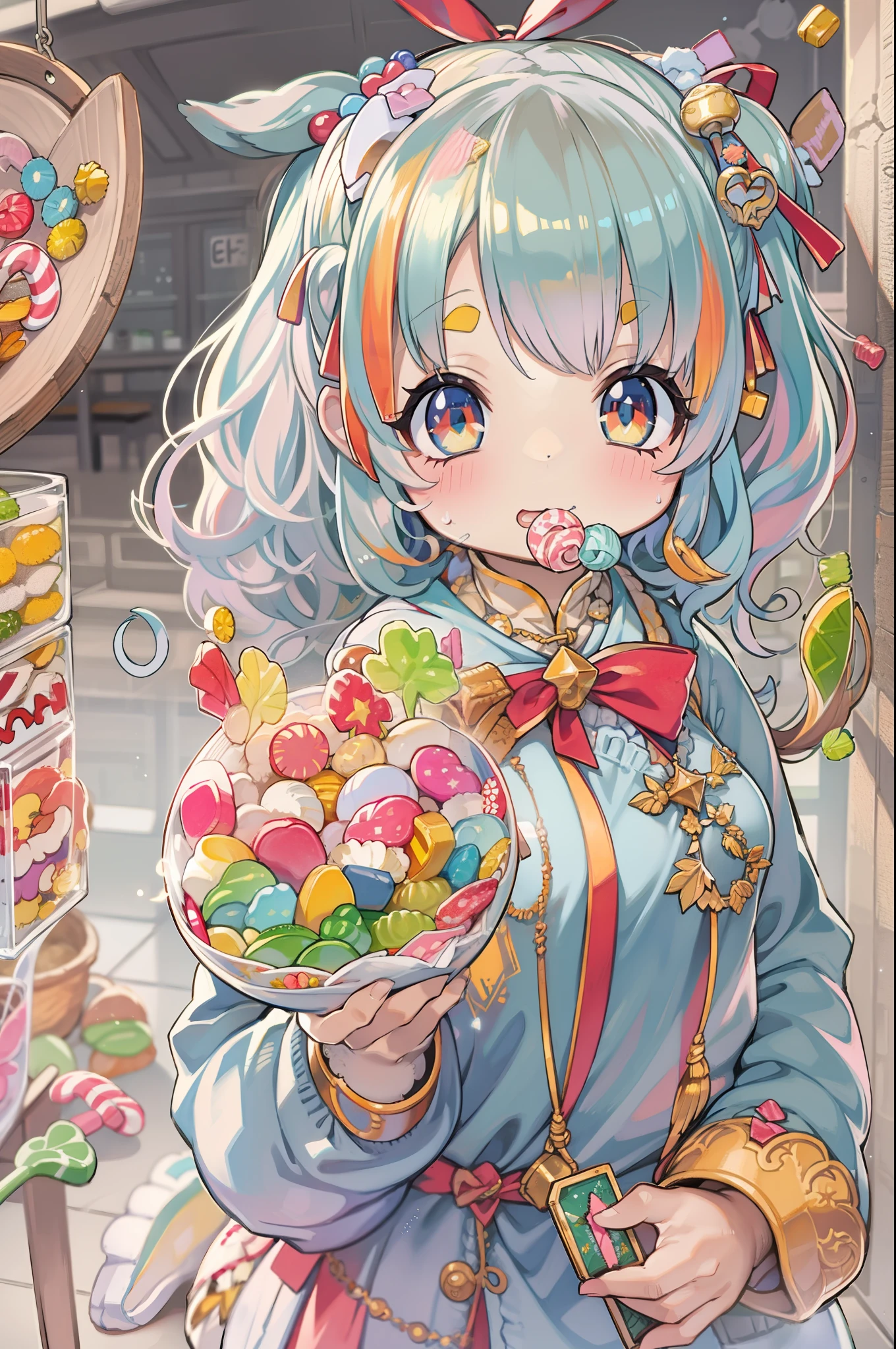 Anime girl with candy