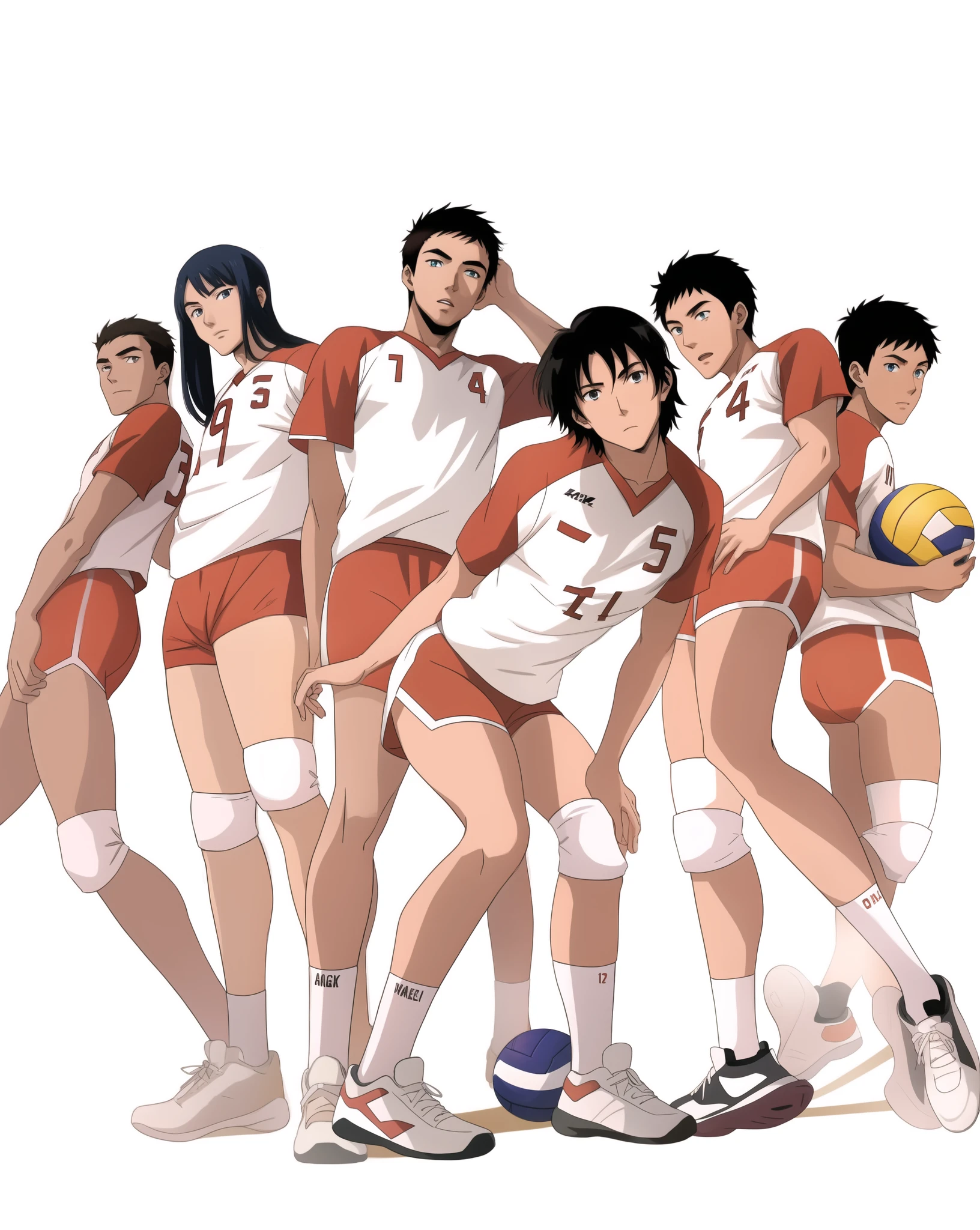 Anime poster, men Volleyball Team, high quality, masterpiece