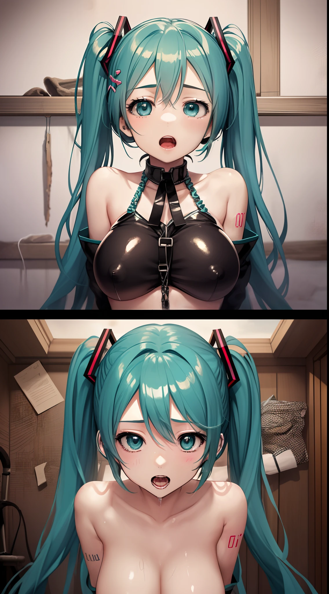 Hatsune miku, rape, sex, naked, raped in an abandoned house, big breasts , sexual , idol, , sexual, masturbation