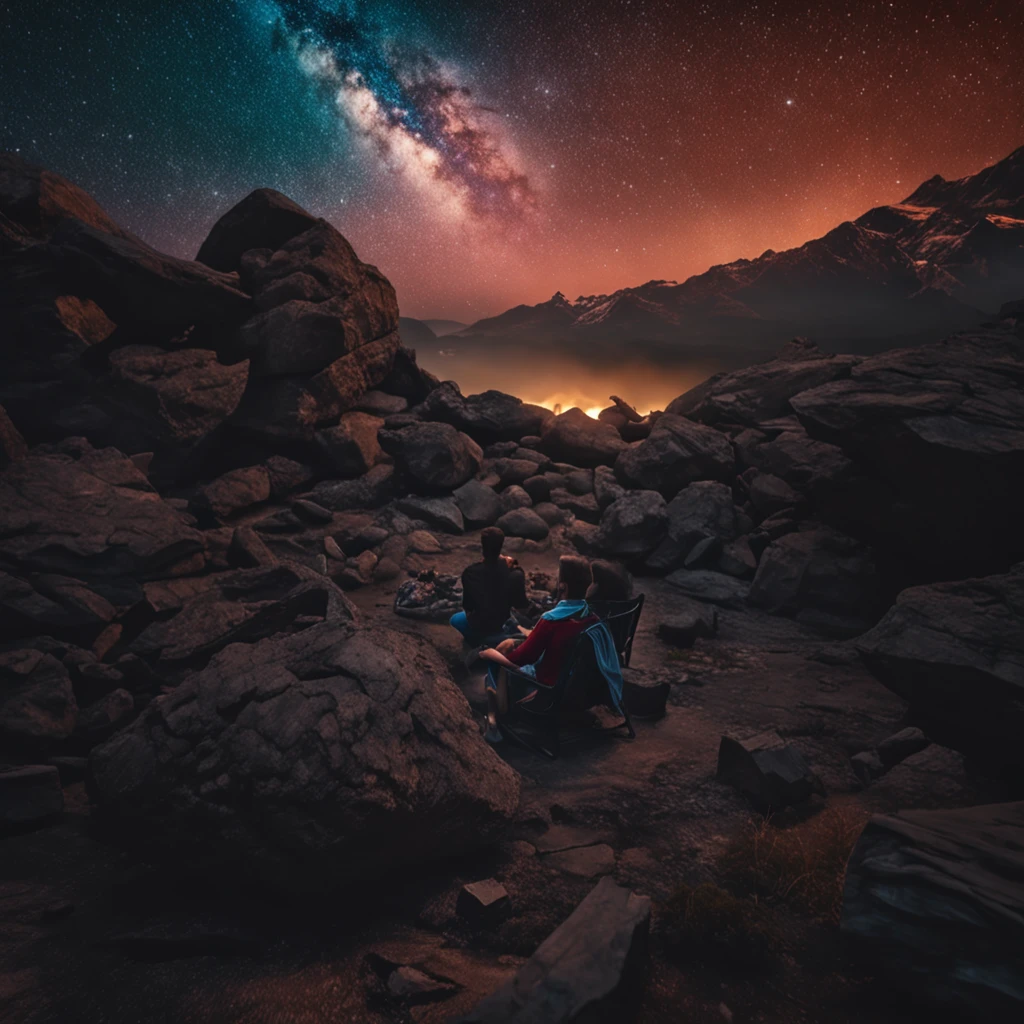 home de ferro , sitting on a rock looking up at Heaven, Ultra realista, hiperdetalhado