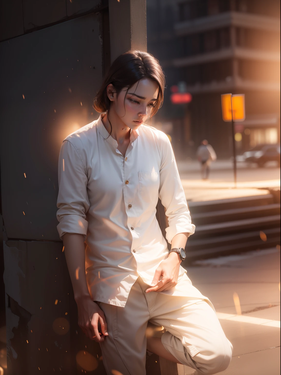 Change background glow light realistic face 8k full sharp