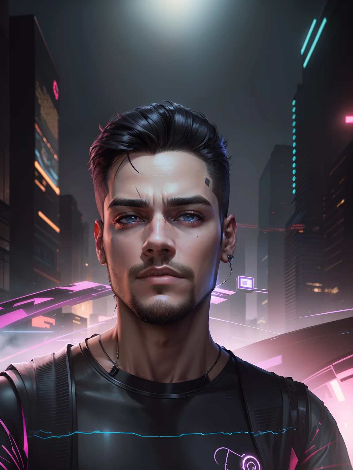 Change background cyberpunk Handsome boy.realistic face. 8k. ultra Realistic.
