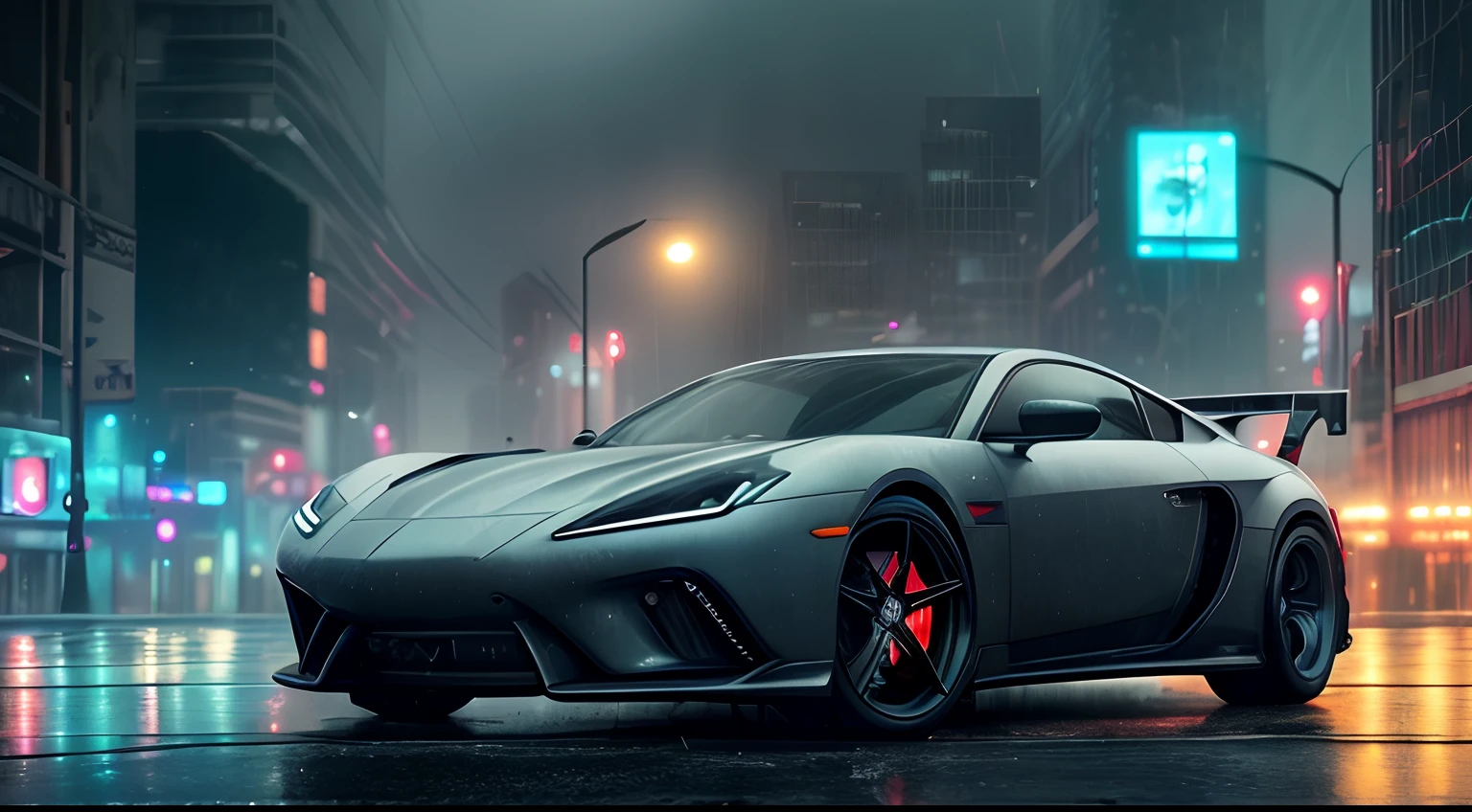 a car of the future in rainy cyberpunk city
(((cinematic lighting))), soft cinematic light, adobe lightroom, photolab, hdr, immense detail, photorealism, professional photography