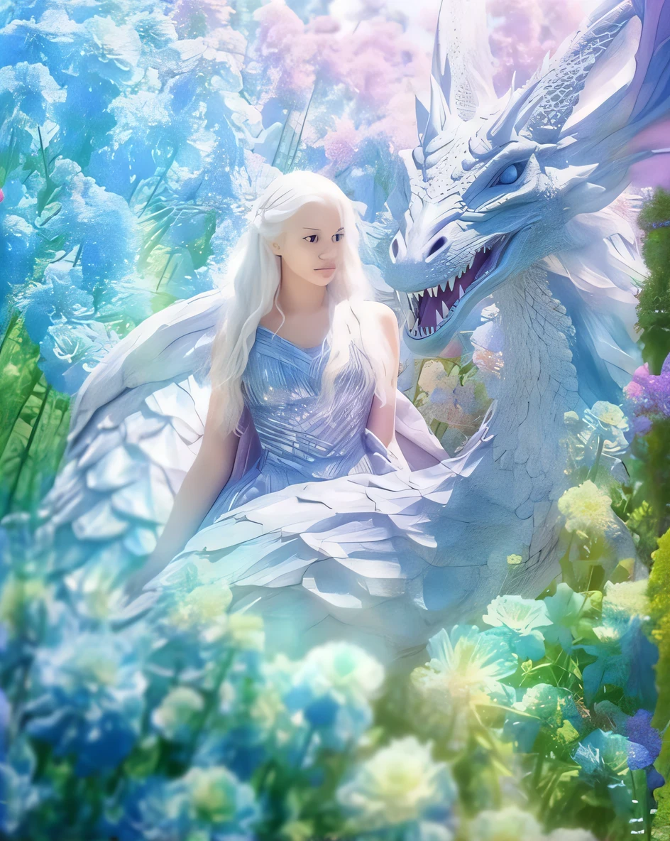 There is a woman sitting on a dragon in a field of flowers, bela arte de fantasia, Queen of Dragons, arte de fantasia muito bonita, amazing fantasy art, fantasia bonita, bela fantasia detalhada, belas fotos avatar, dragon girl, breathtaking fantasy art, dragon queen, arte de fantasia detalhada, fantasy fairytale story, arte de fantasia, mytical creature, with magical creatures