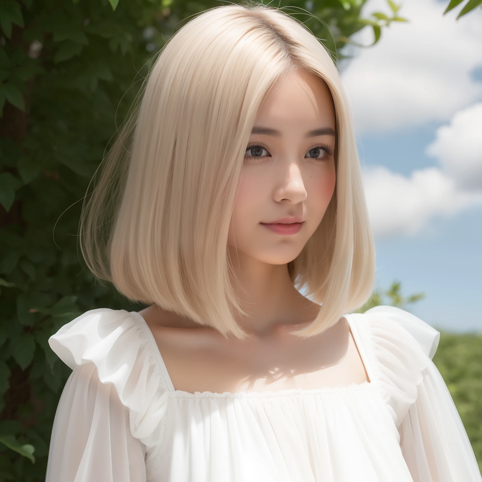1 fita,White peach girl,Cloud,pele brilhante,cabelo vermelho。