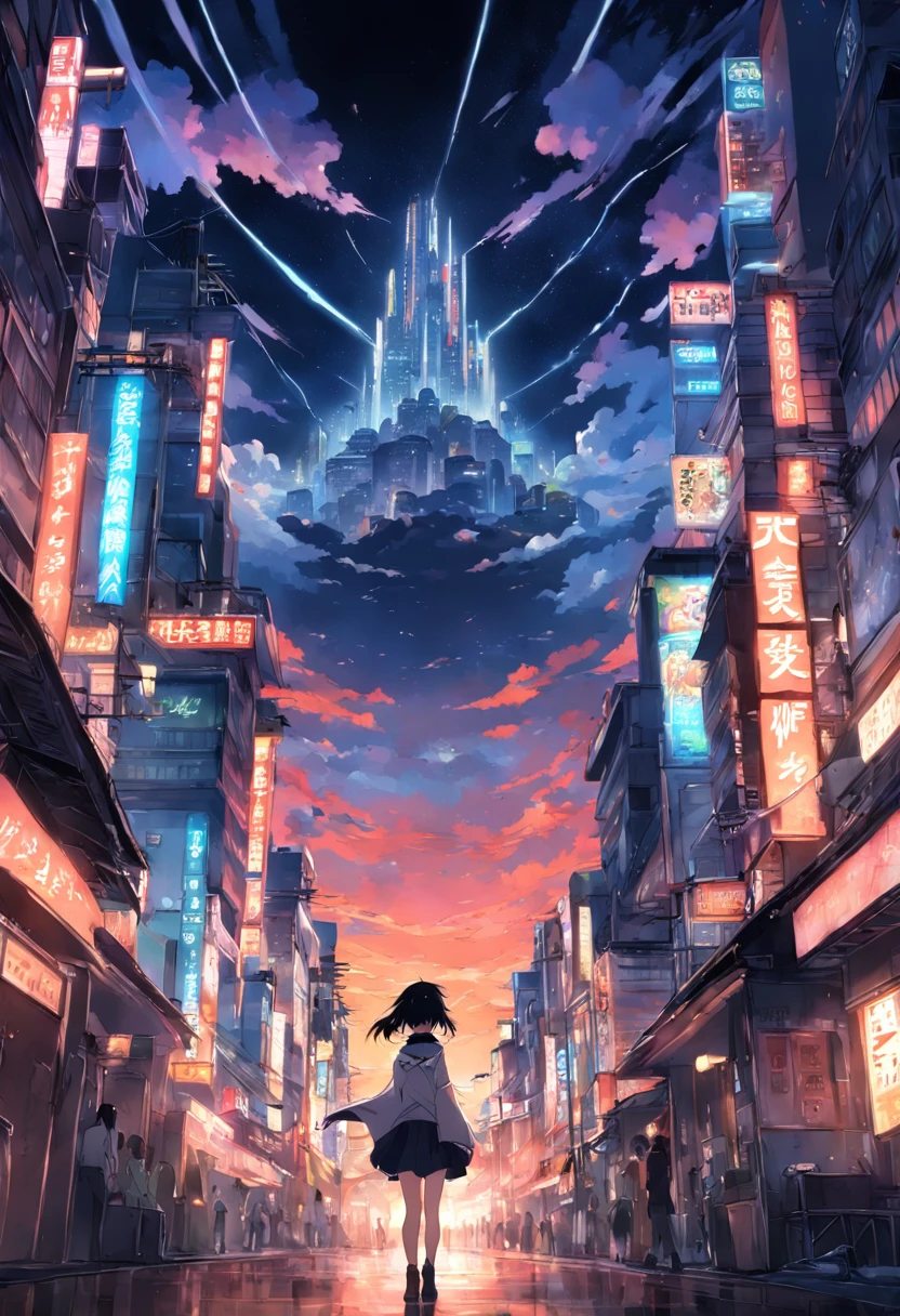 anime ladscape, city