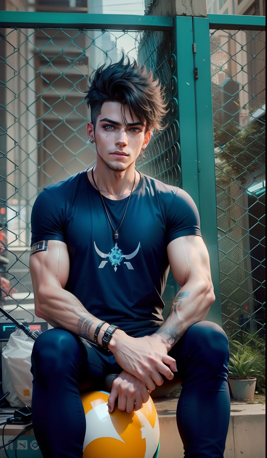 Change background cyberpunk handsome boy, realistic face, 8k, ultra realistic,