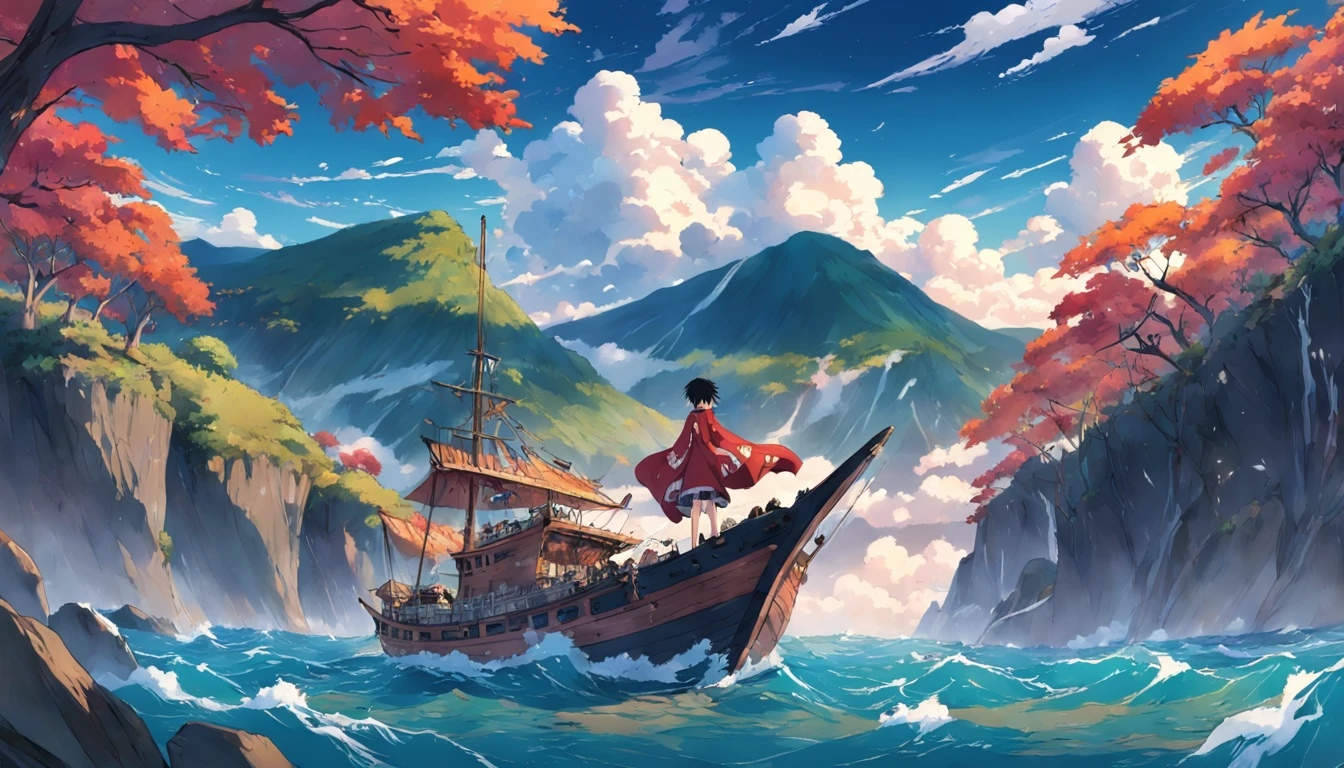 anime, one piece, ladscape