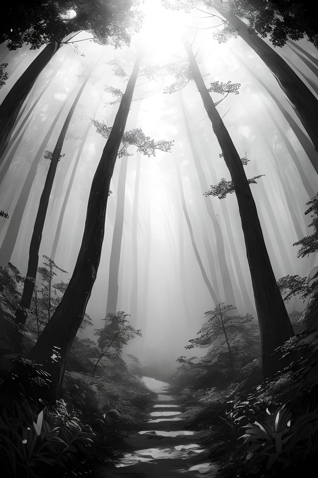 absurdres, highres, ultra detailed, (no human:1.3),
BREAK
, Create an image using a prism effect, with light refracting and creating a colorful, kaleidoscopic appearance.
BREAK
, Design an image with a fisheye lens effect, capturing a wide field of view with a distinctive, curved perspective.
BREAK
, Capture a forest path, with towering trees, dappled sunlight, and a sense of tranquility and natural beauty.
BREAK
, Illustrate a monochromatic world, using only shades of black, white, and gray to convey depth, emotion, and a striking visual impact.