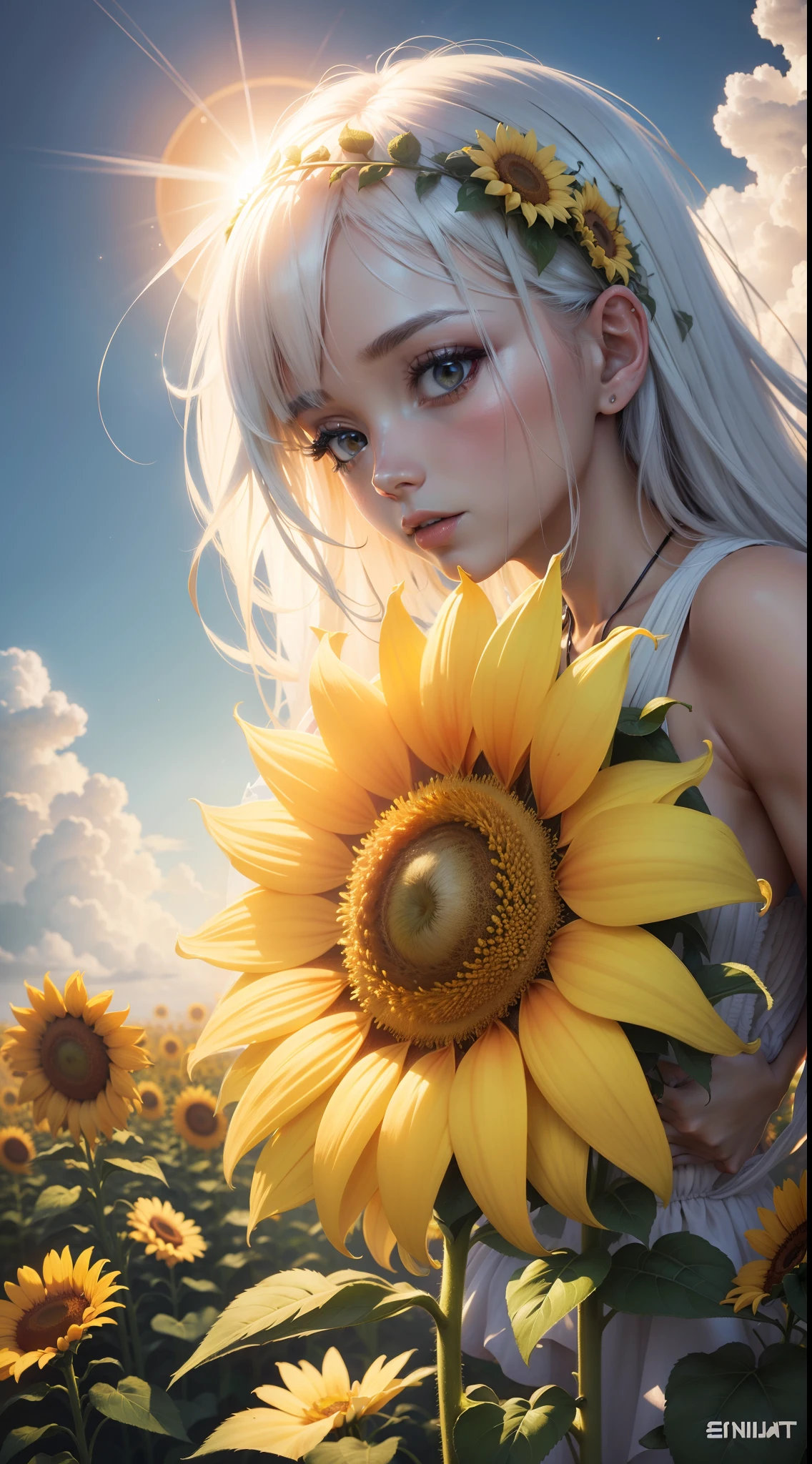 White sun Flower all over,Hd resolution