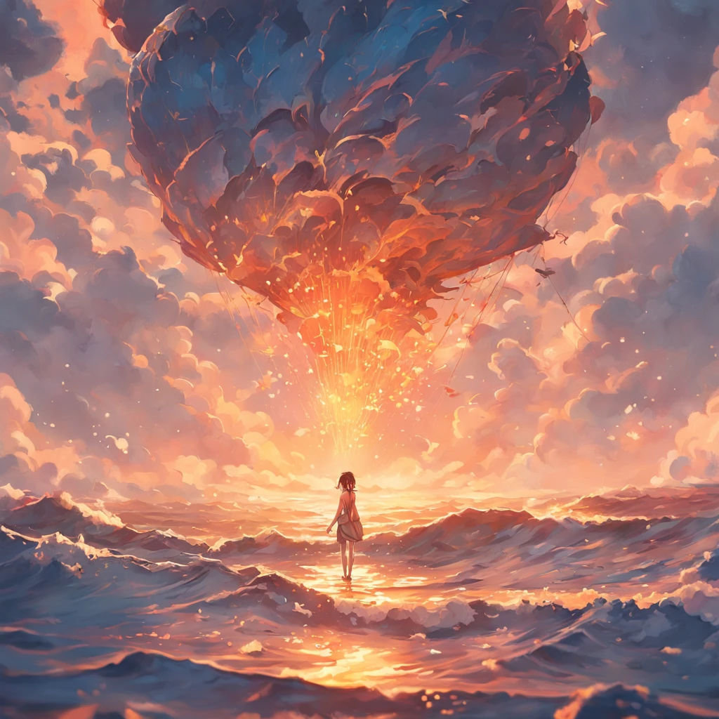 Um navio pirata em um mar calmo e sem ondas, Sky has no clouds, Detailed oil painting, Unreal rendering 5, RHADS, arte digital, pintura de paisagem, rendering by octane, beautiful composition, trending on artstationh, uma fotografia premiada, master part, Busque estilo, (dreamlike art:1.2). Estilo MDJRNY-V4