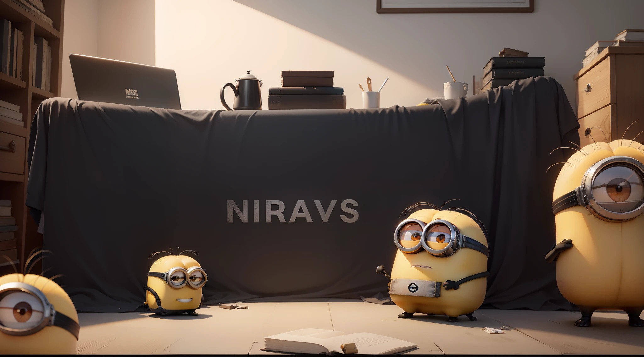 Erase everything except those minions and put a white background