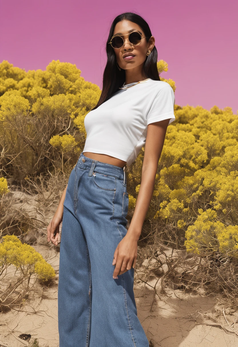 Emily Willis con playera amarilla y falda blanca