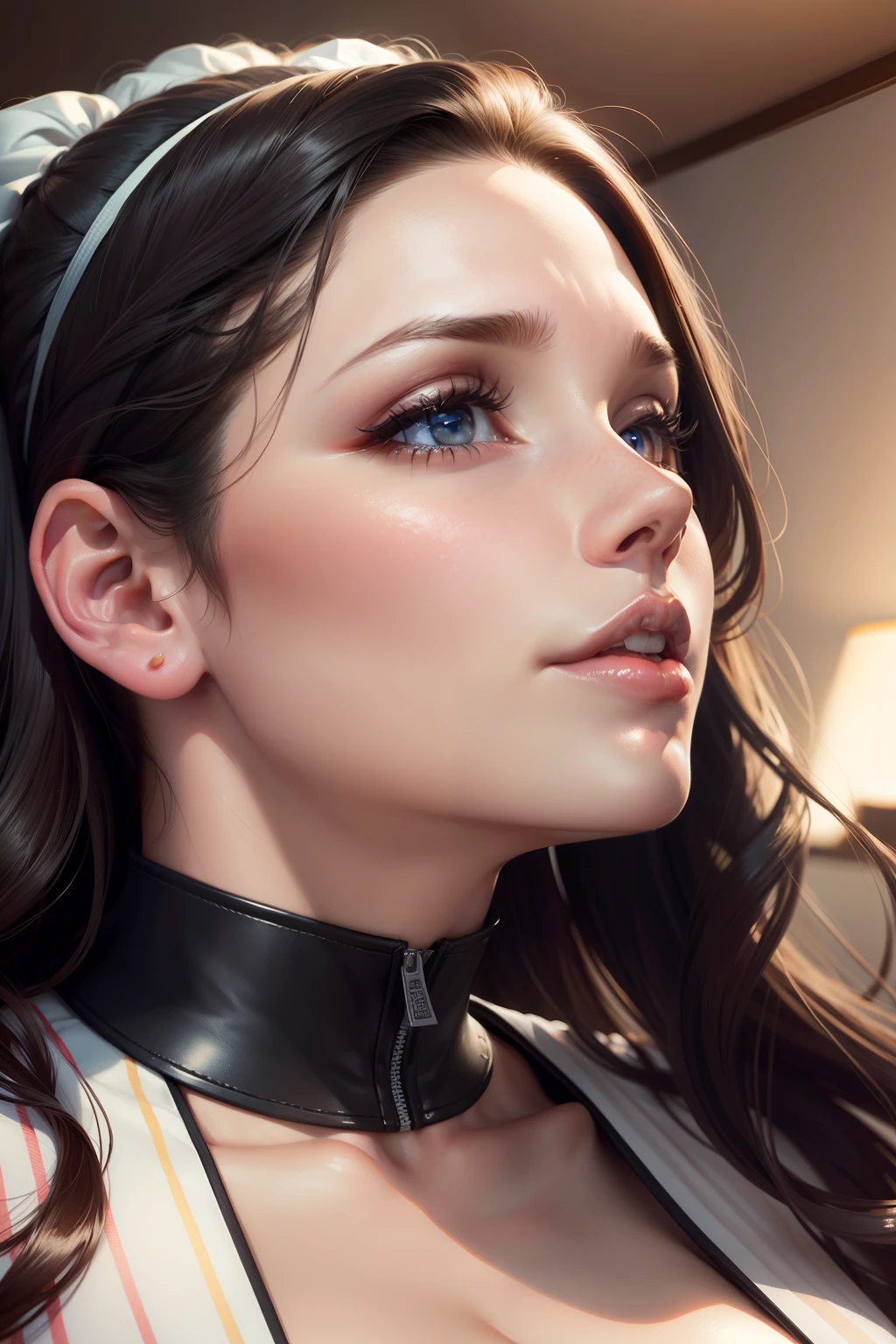 angela white,  looking up, in profile, sexy, portrait, beautiful lips