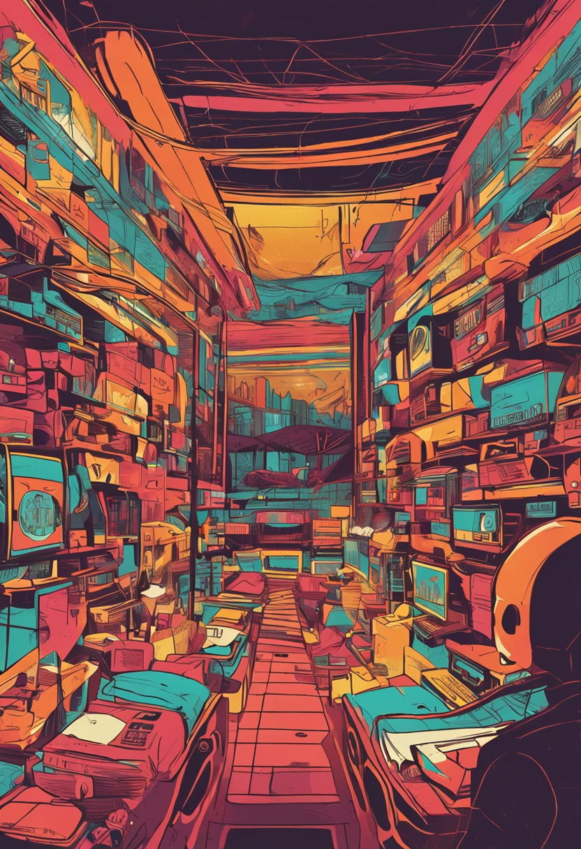 Produce a captivating image that represents the essence of information culture in an elegant and modern way