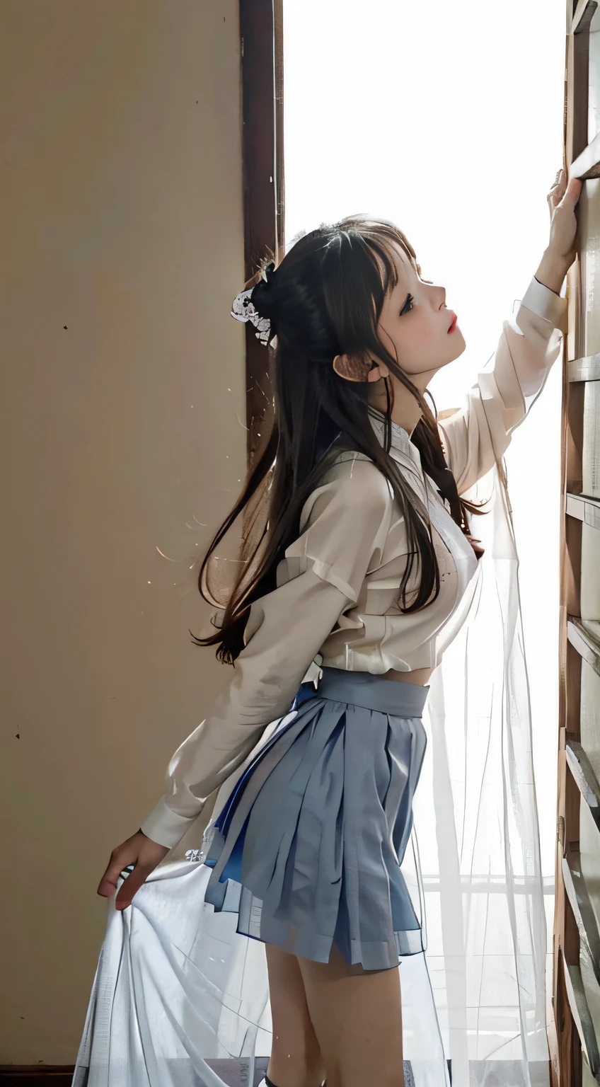 Master quality, highest quality, best picture quality, exaggerated details, a princess cute 8 yeal old, she is maturbate,(long hair / very, very exaggerated big breasts, big tits, in/open v hanfu transparent fabric, short skirt), in xiaxia hanfu, lace silk