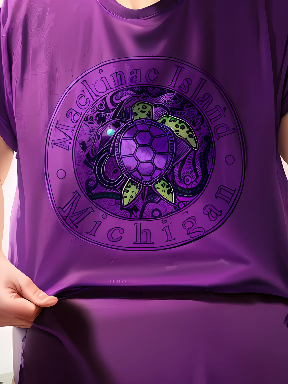 purple shirt with a turtle on it, violet coloured t-shirt, inspired by McKendree Long, the mock turtle, screen printed, great a'tuin, 🦩🪐🐞👩🏻🦳, shirt design, 3 color screen print, half turtle, official product image, tshirt design, wearing purple undershirt, very detailed design