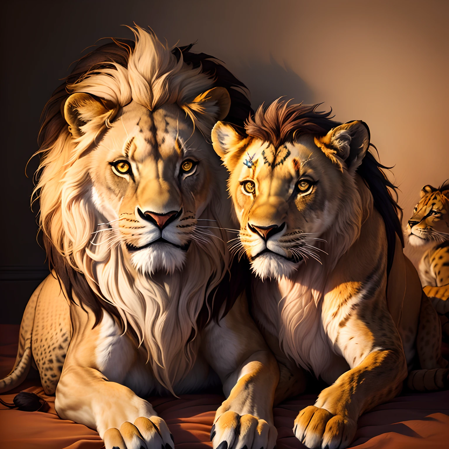 Lion king tattoo with cub