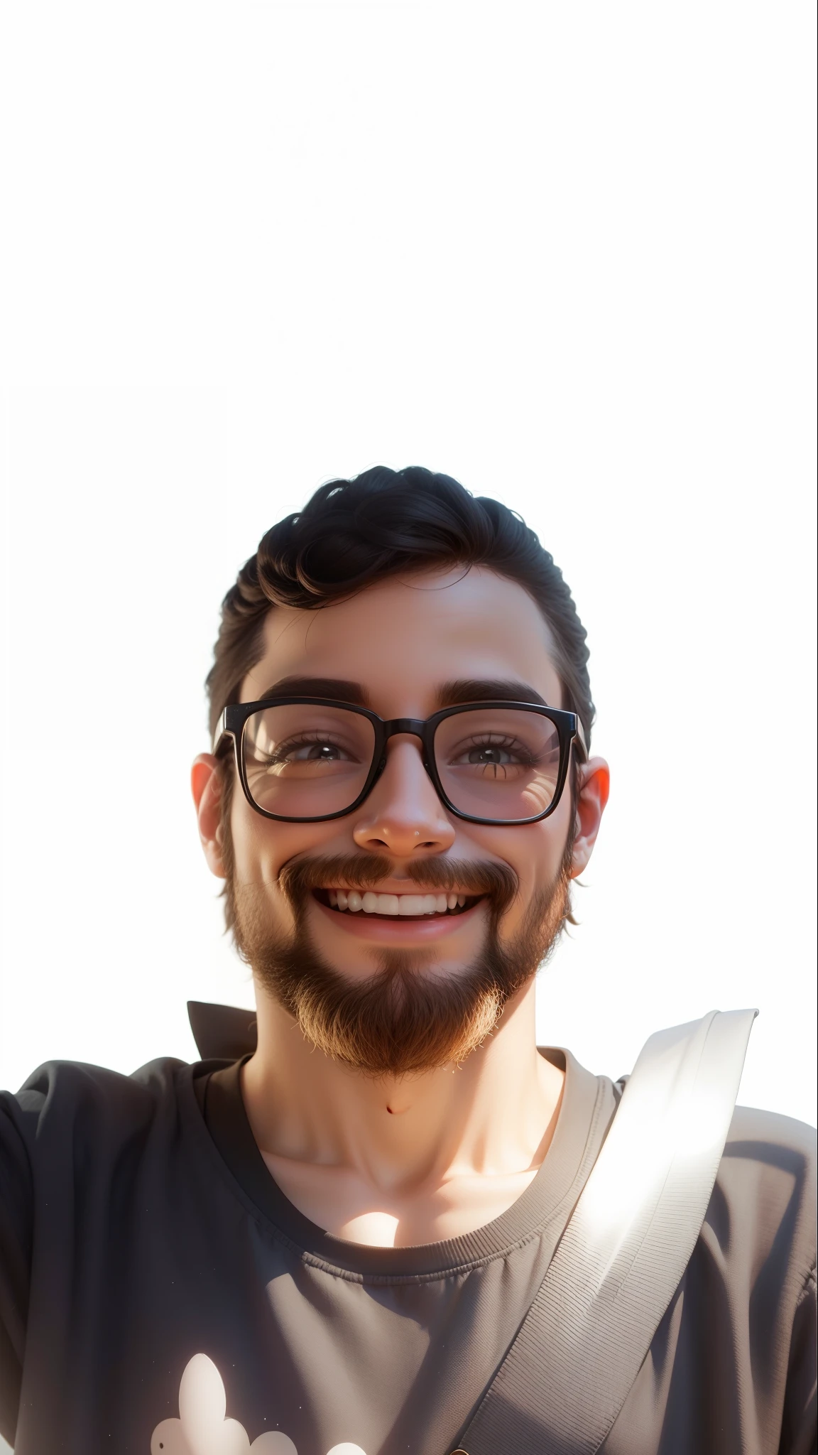 3d super cute cute adorable cartoon happy, smiling hippy artist looking at the viert, full body, cute big eyes, wearing a trend clothes, wearing glasses