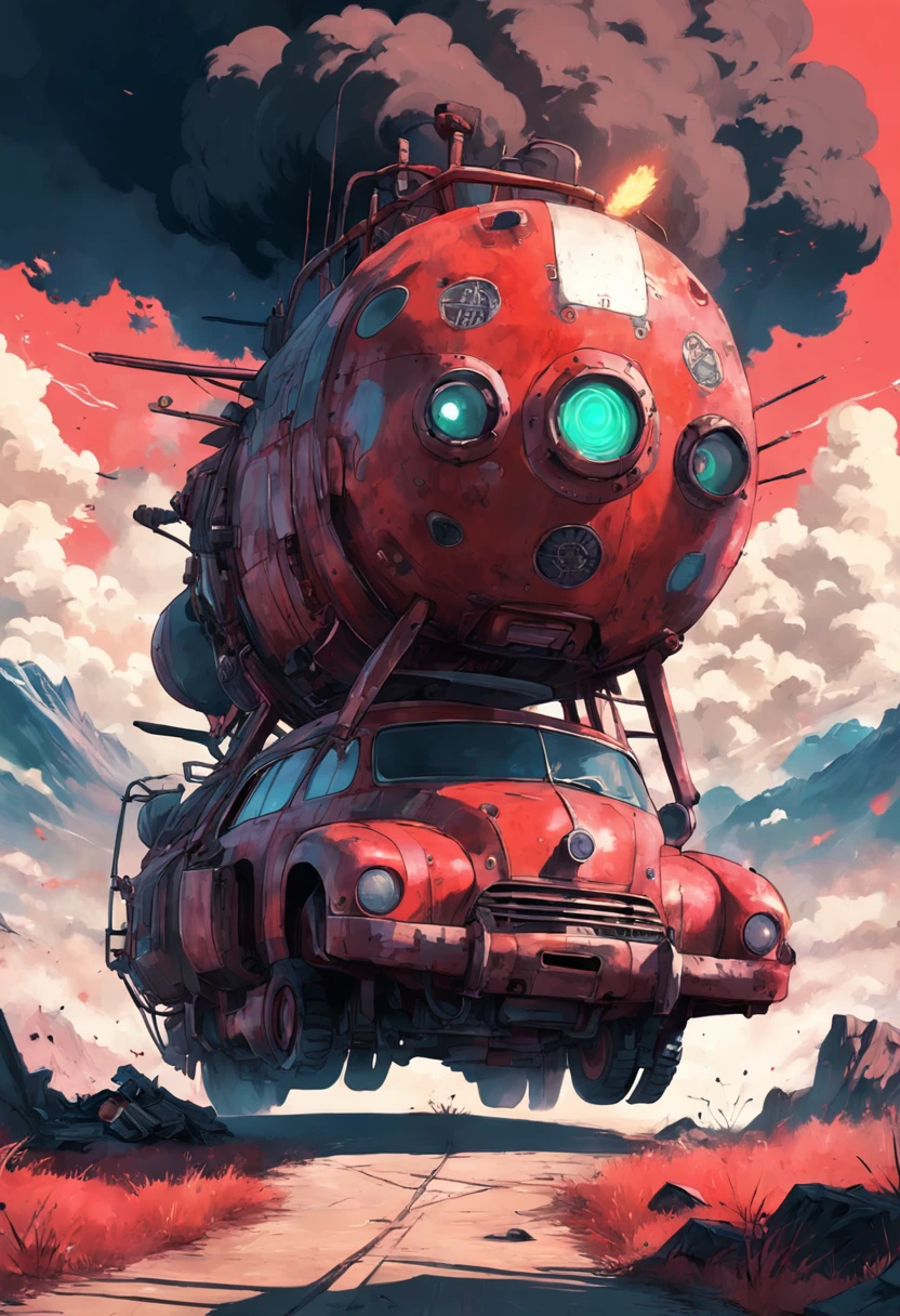 <lora:LadybugAI:.9>, LadybugAI helicopter , red and black