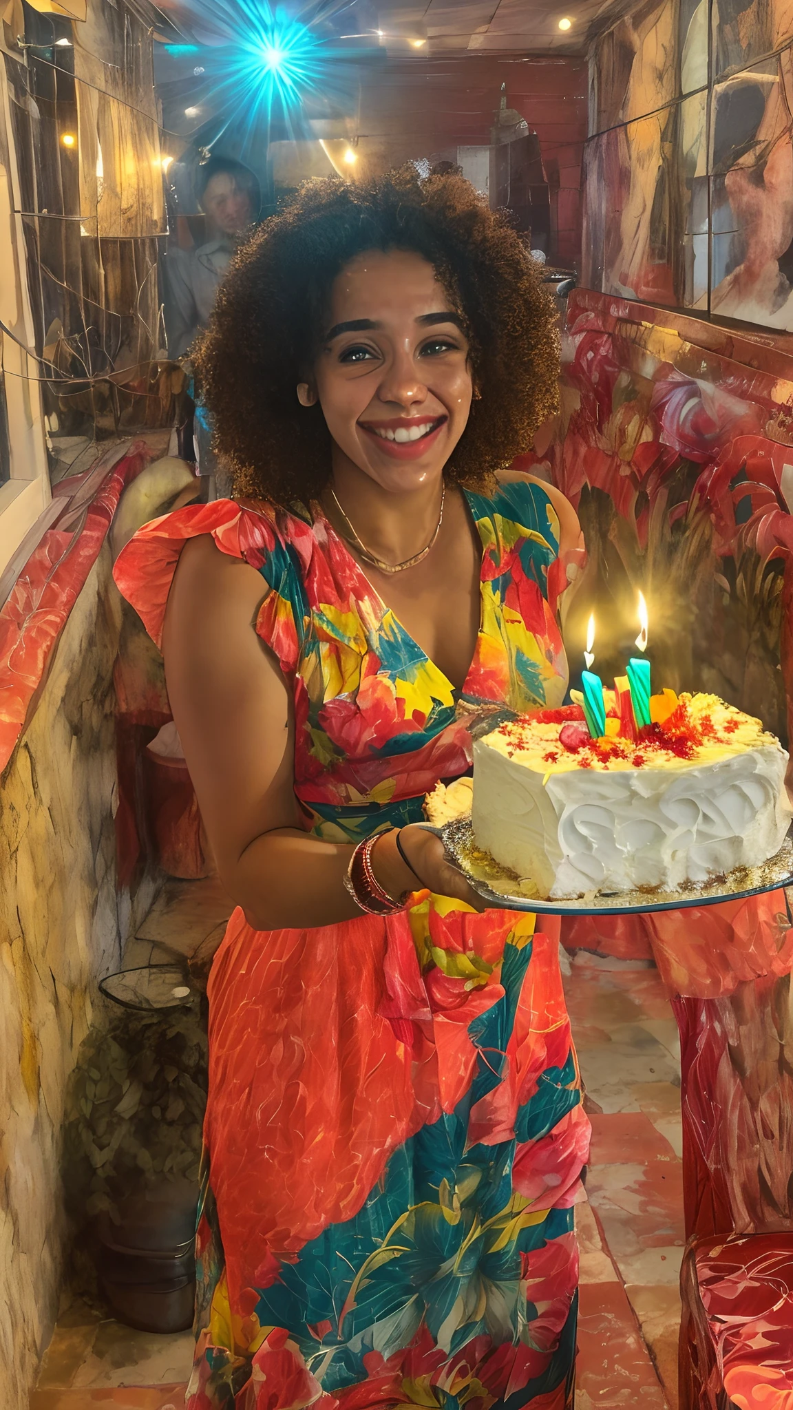mulher muito bonita  sorridente segurando um bolo com velas acesas em um restaurante, Mulher de 25 anos de Cuba, holding a birthday cake, celebrating a birthday, 2 5 anos, 25 anos, 2 4 anos, 2 5anos, happy birthday, 2 0 anos, 25anos, 2 3 anos, 18anos