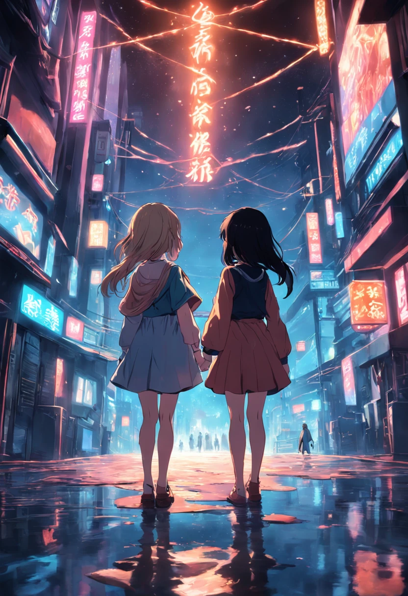 The two girls looked back at each other,Think about it