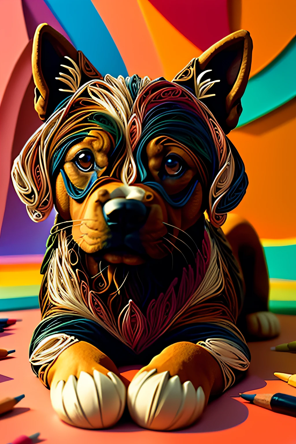 cachorro doutch round, papel multi dimensional quilling, arte,
Yang08k, lindo, Colouring,
Primary works, qualidade superior, melhor qualidade, Arte Oficial, Beautiful and Aesthetic,