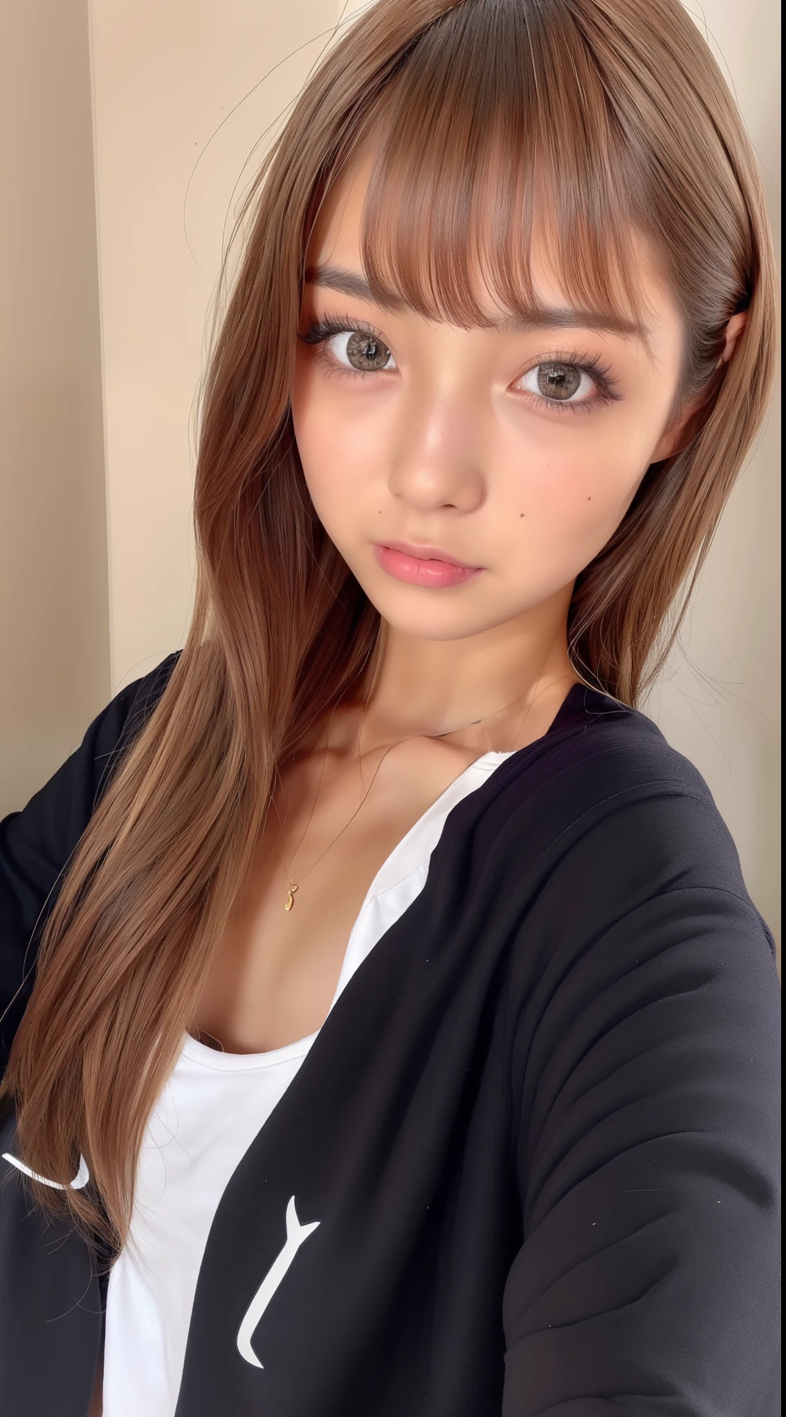 Wheat-toned skin、sun burn、Dark skin、Make your eyes more visible、put out the tongue、ahe face、full body Esbian、1girl in、With bangs、