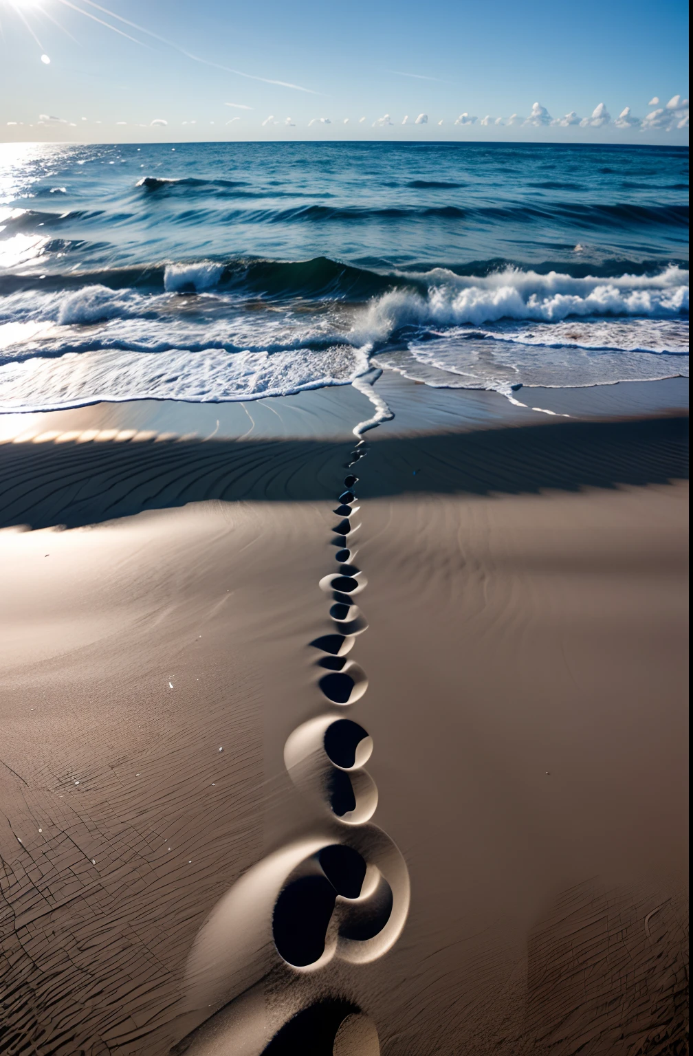 Top image quality，On the silver sand，the ocean，Blues moments