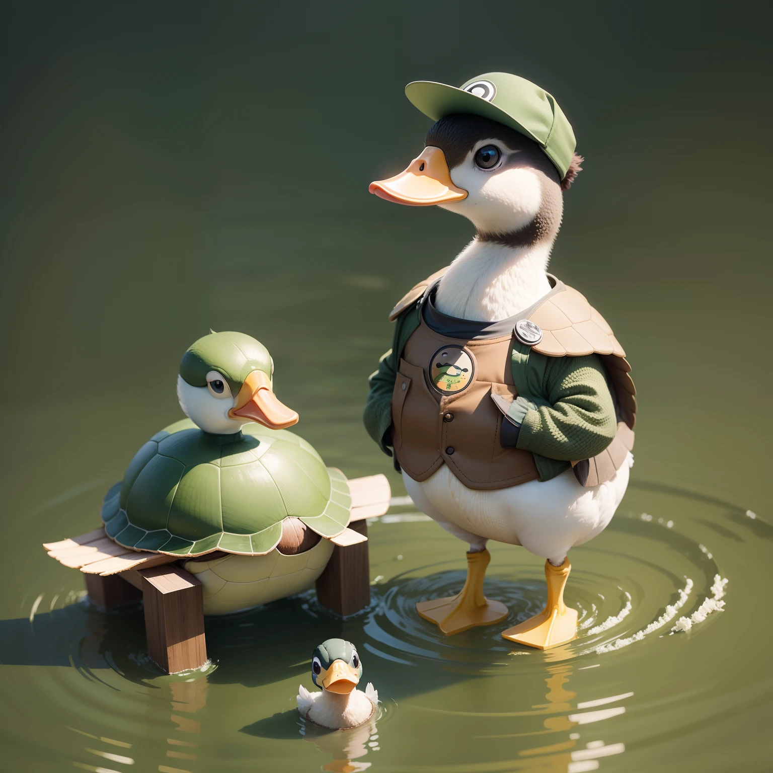 A duck and a turtle had a baby