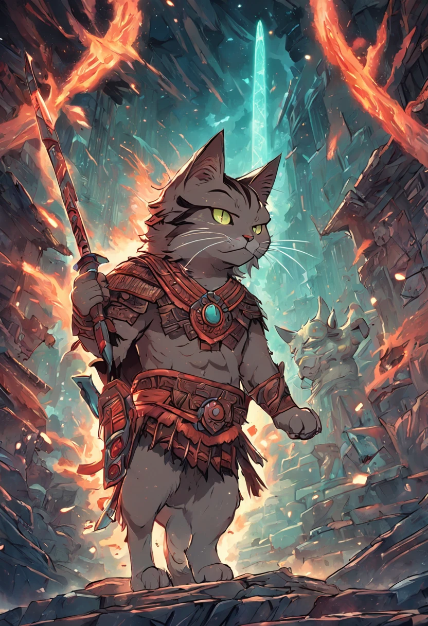 Aztec warrior cat Mark Brooks and Dan Mumford, comic book art, perfect, smooth